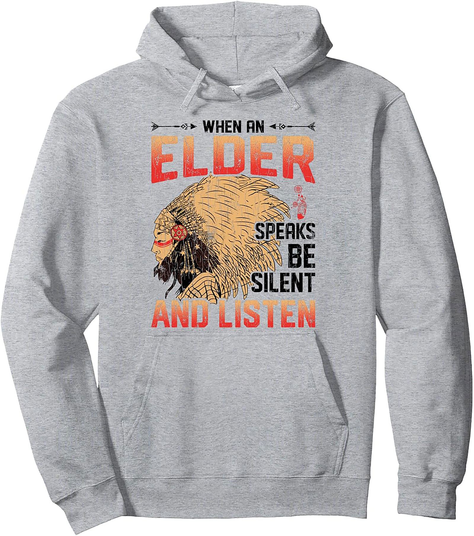 Elder Wisdom Native American Pullover Hoodie Cozy Fit