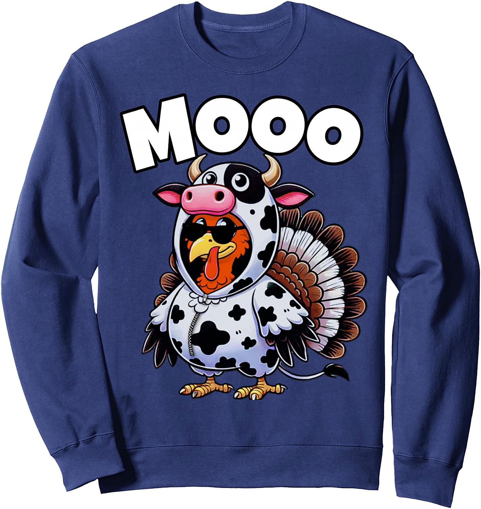 Funny Turkey Cow Costume Sweatshirt | Thanksgiving Crewneck