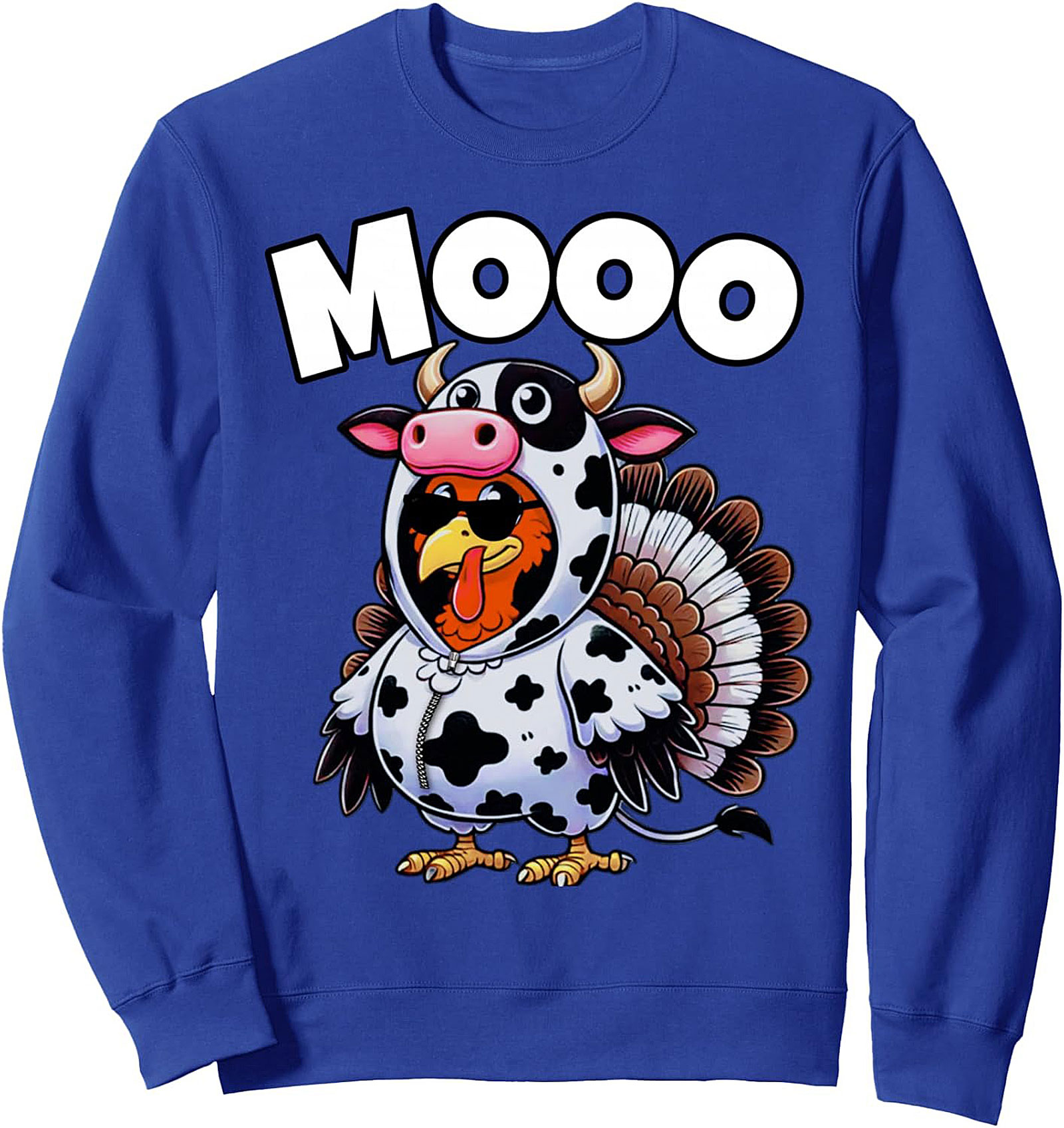 Funny Turkey Cow Costume Sweatshirt | Thanksgiving Crewneck