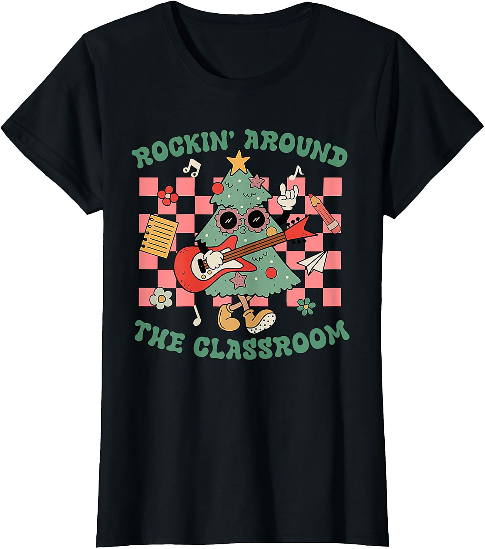 Rockin' Classroom Teacher Christmas Graphic Tee Unisex Shirt