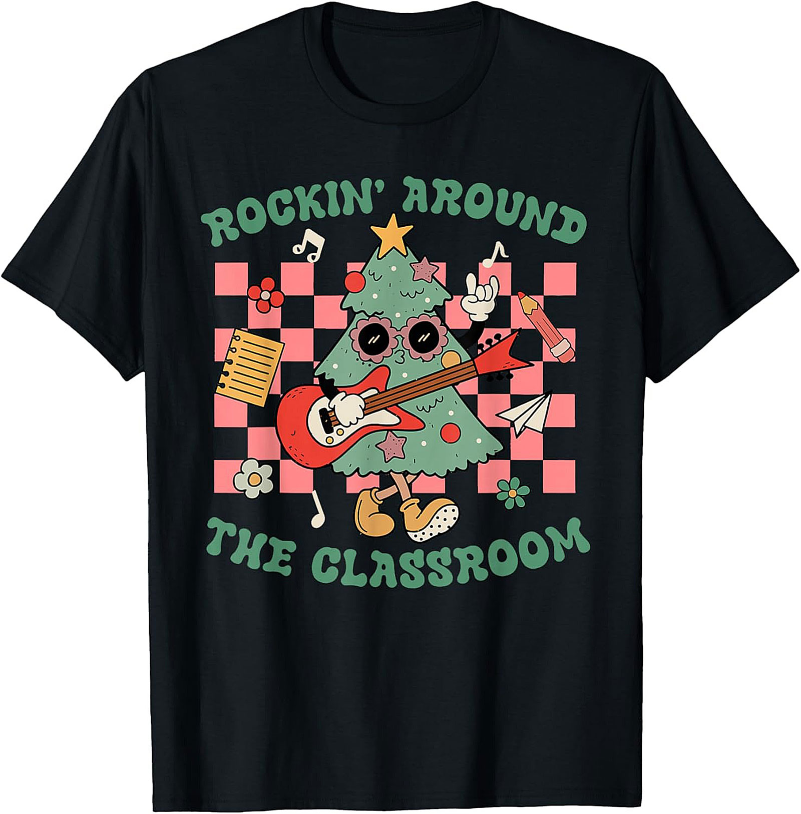 Rockin' Classroom Teacher Christmas Graphic Tee Unisex Shirt