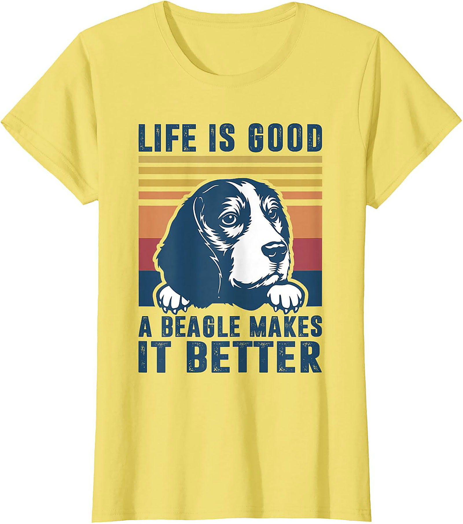Life Is Good Beagle T-shirt | Retro Funny Dog Graphic Tee