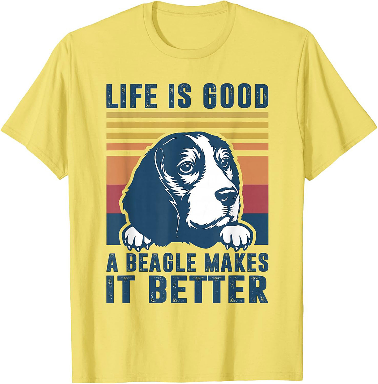 Life Is Good Beagle T-shirt | Retro Funny Dog Graphic Tee