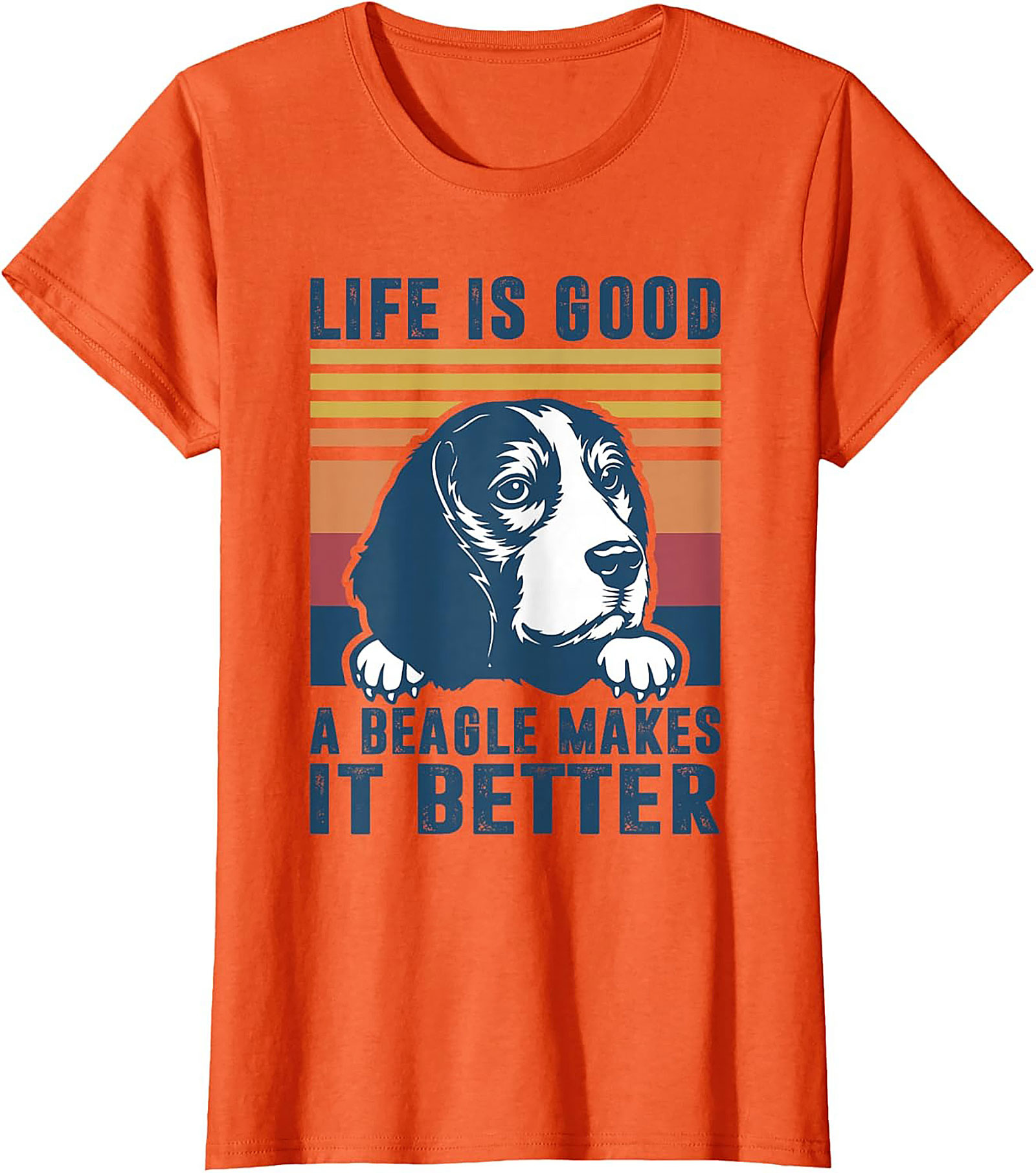 Life Is Good Beagle T-shirt | Retro Funny Dog Graphic Tee
