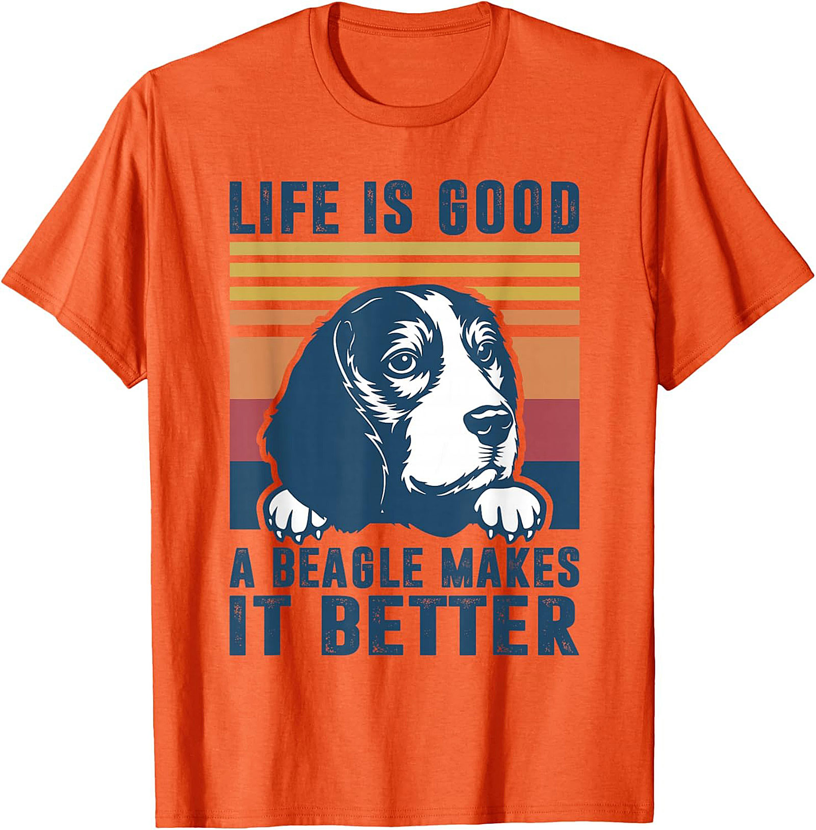 Life Is Good Beagle T-shirt | Retro Funny Dog Graphic Tee