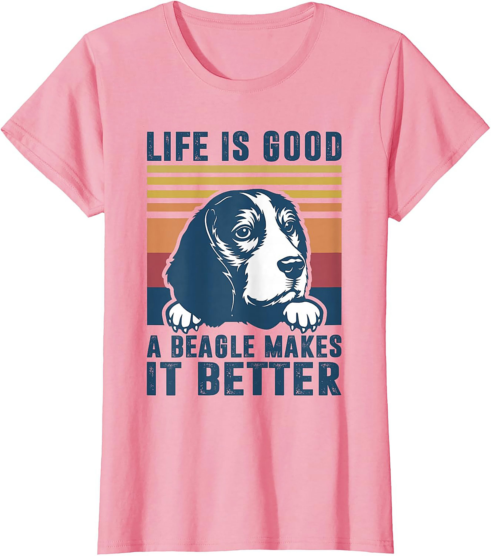 Life Is Good Beagle T-shirt | Retro Funny Dog Graphic Tee