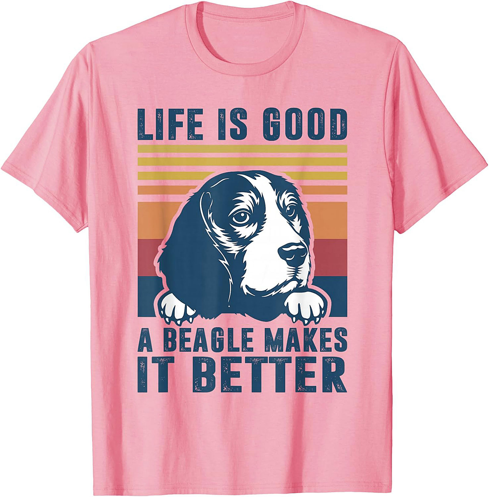 Life Is Good Beagle T-shirt | Retro Funny Dog Graphic Tee