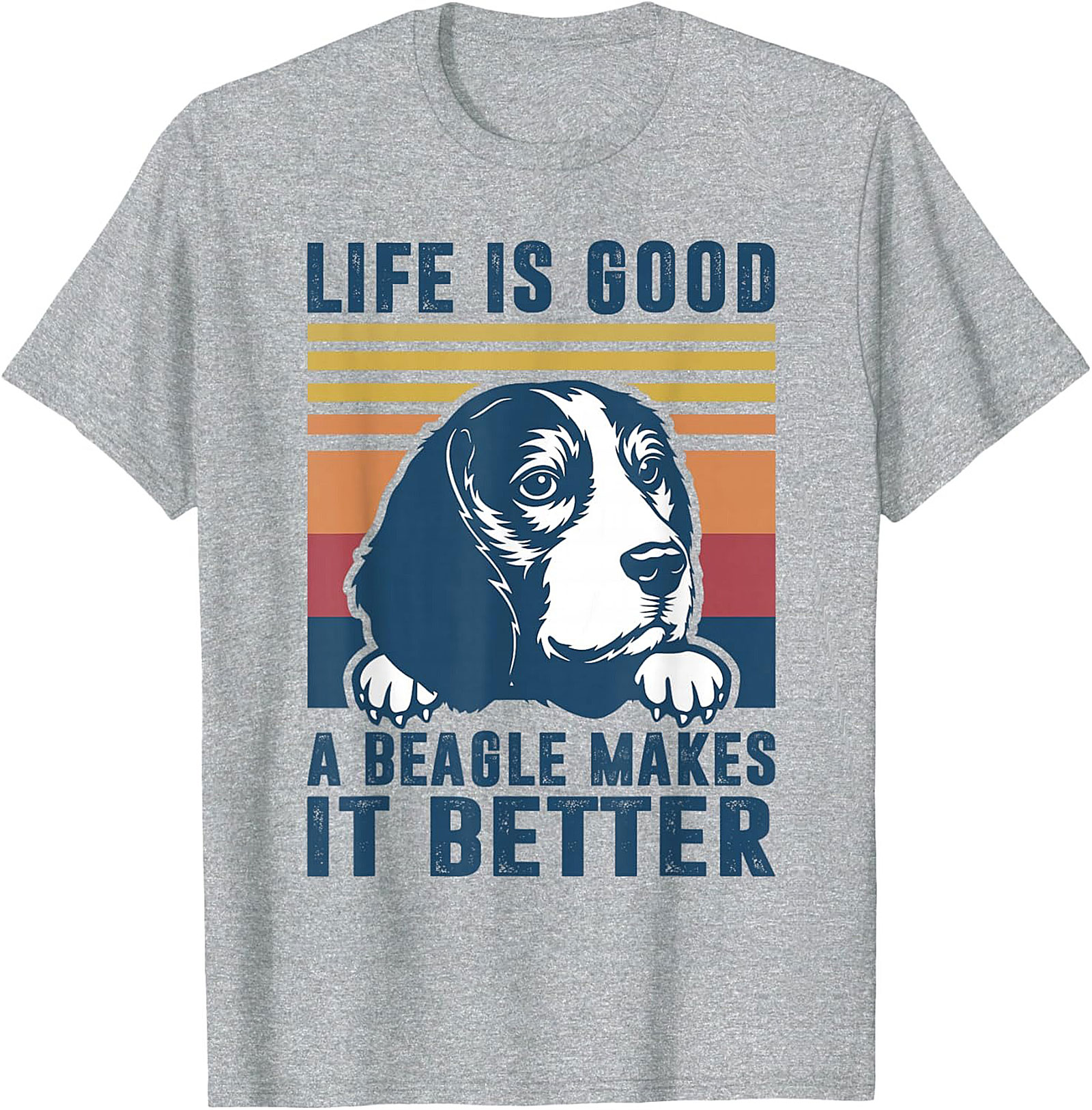 Life Is Good Beagle T-shirt | Retro Funny Dog Graphic Tee