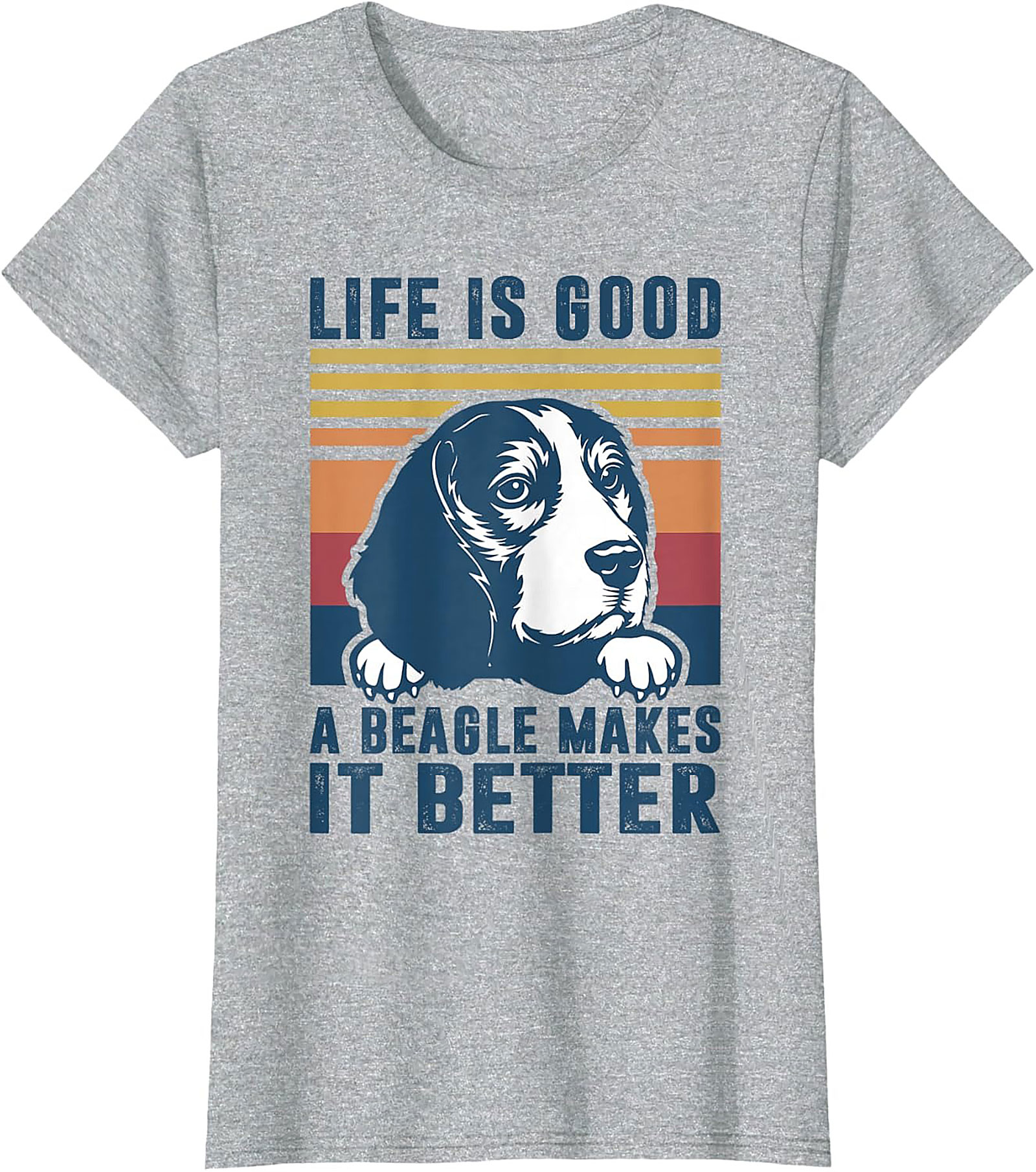 Life Is Good Beagle T-shirt | Retro Funny Dog Graphic Tee