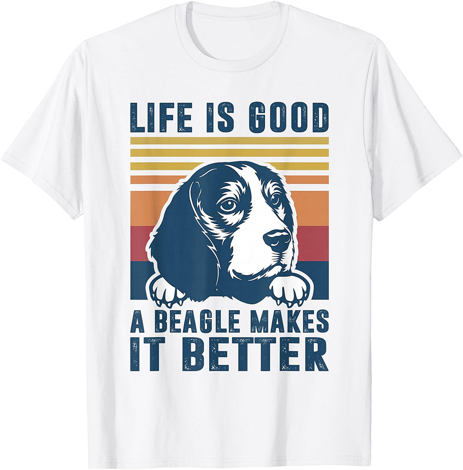 Life Is Good Beagle T-shirt | Retro Funny Dog Graphic Tee
