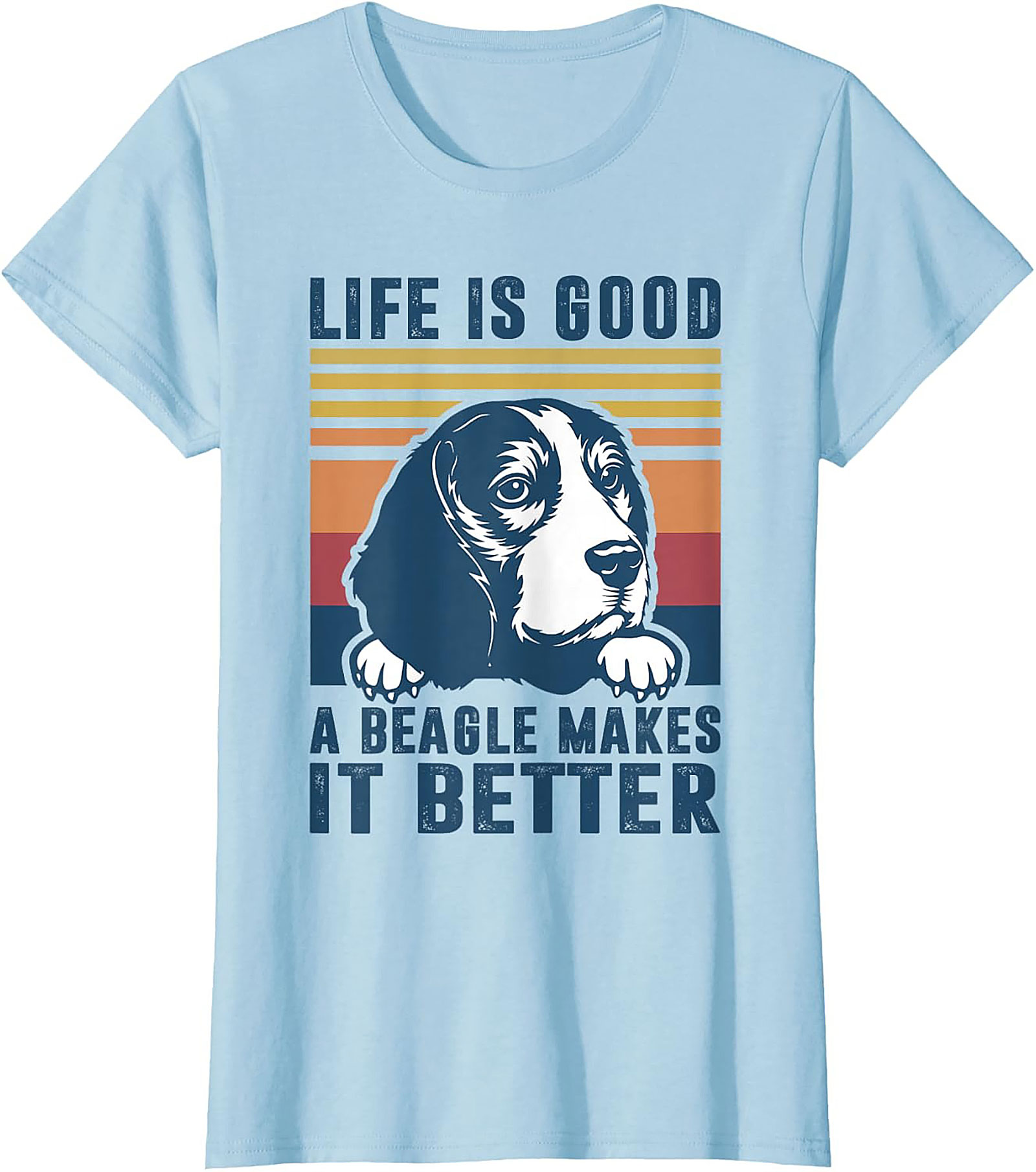 Life Is Good Beagle T-shirt | Retro Funny Dog Graphic Tee