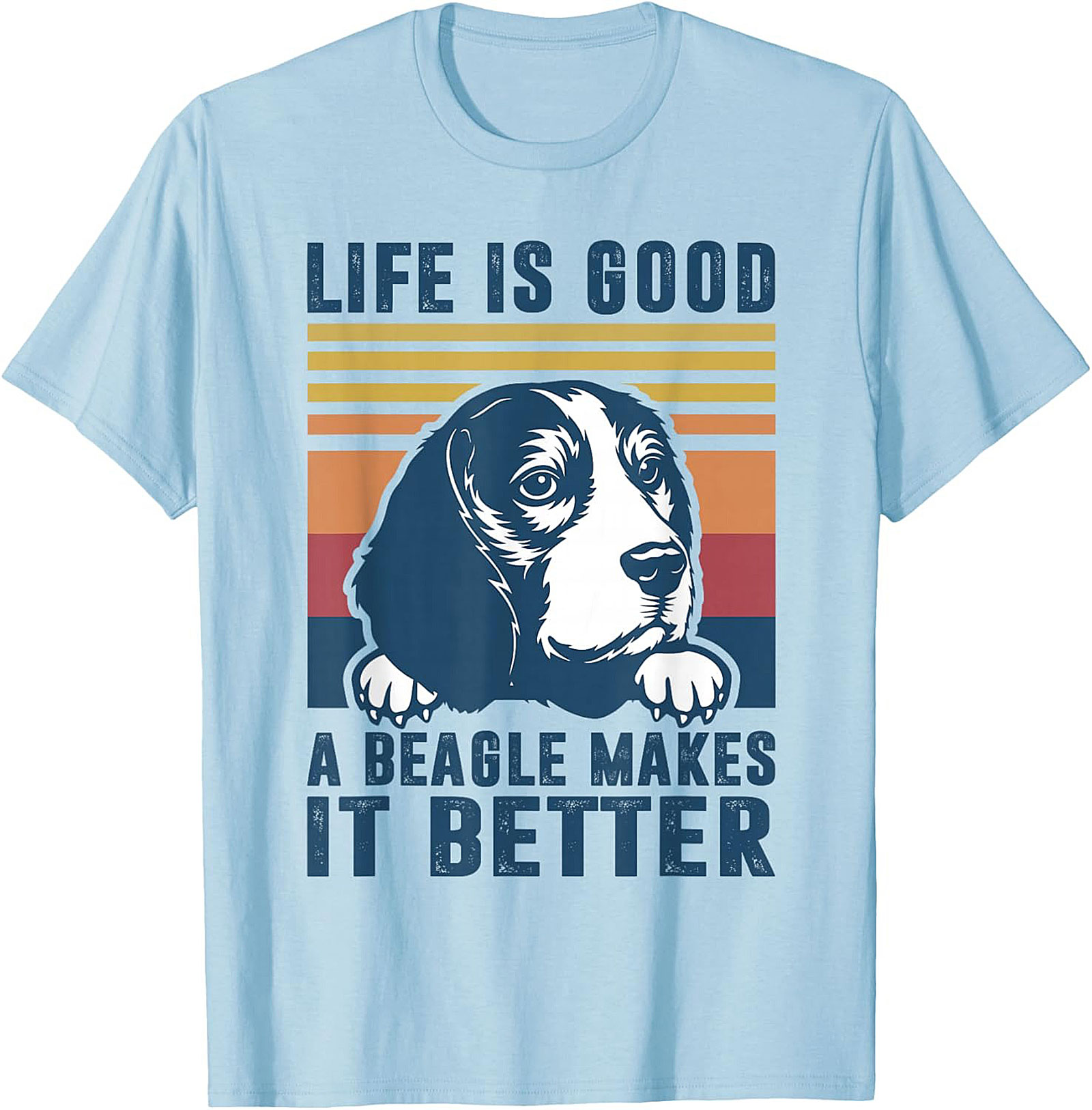 Life Is Good Beagle T-shirt | Retro Funny Dog Graphic Tee