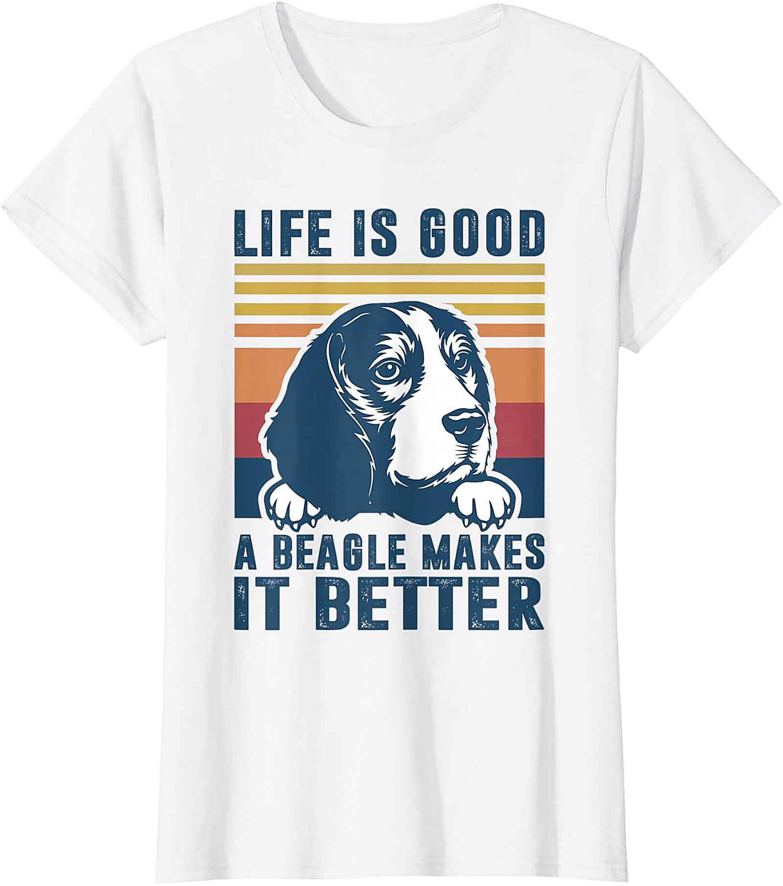 Life Is Good Beagle T-shirt | Retro Funny Dog Graphic Tee