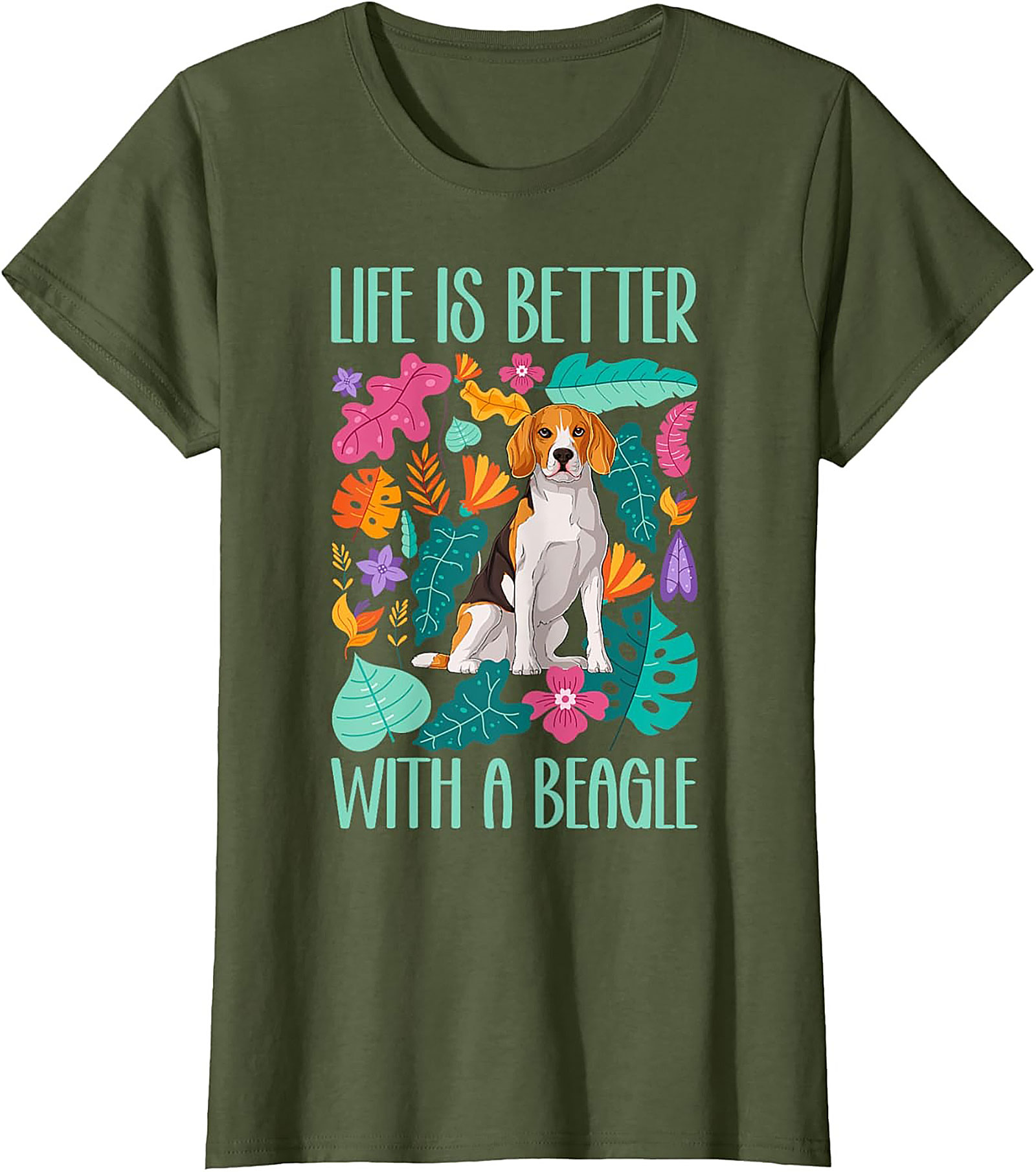 Life Is Better With A Beagle T-Shirt | Colorful Dog Lover Graphic Tee