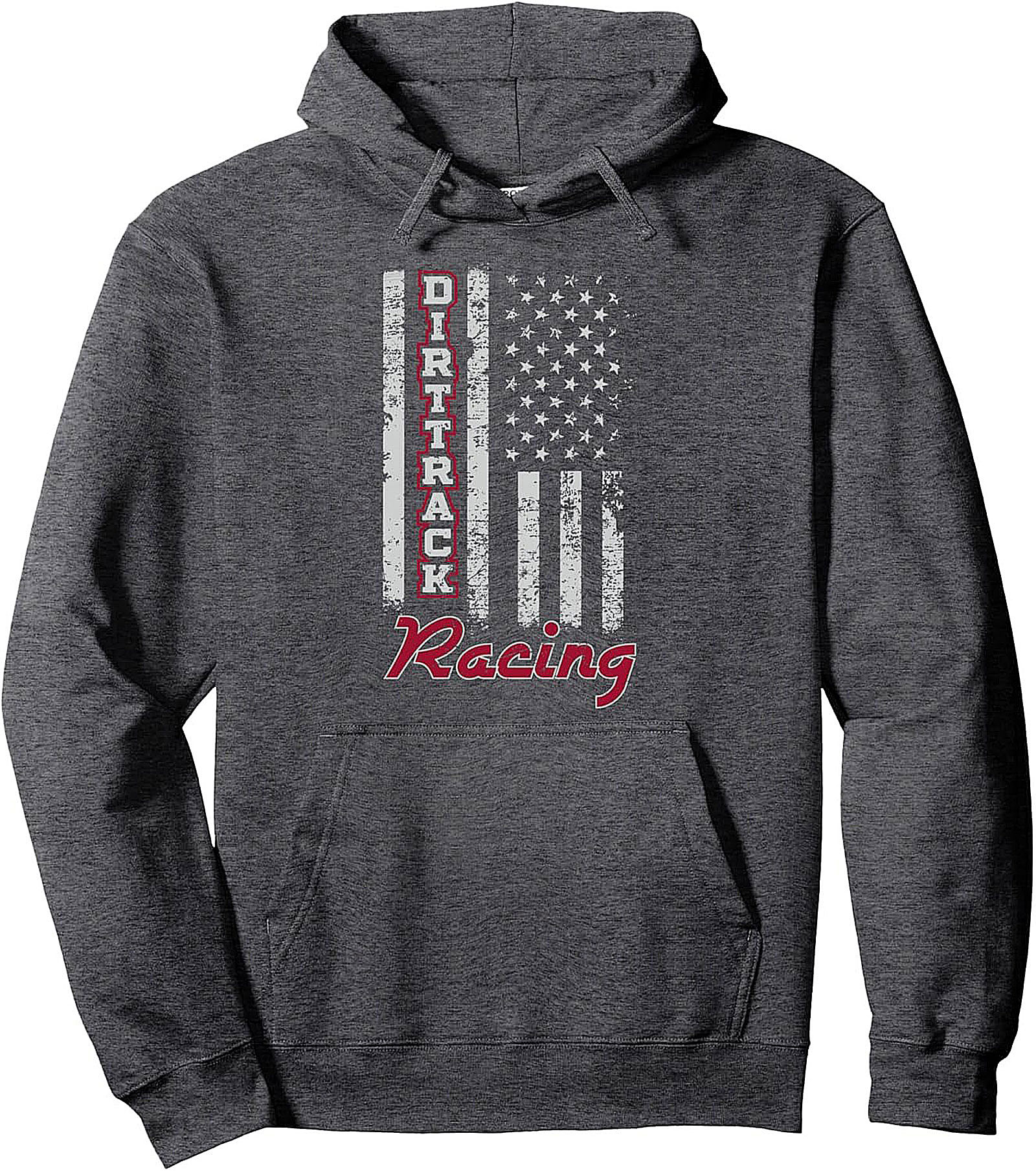 Dirt Track Racing Pullover Hoodie American Flag Graphic