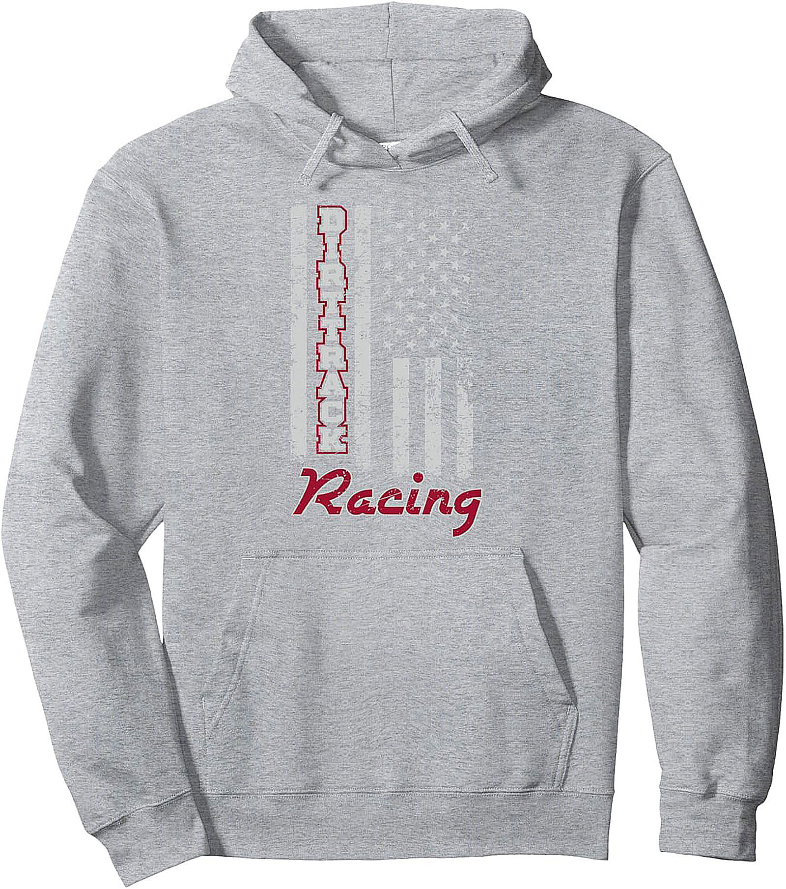 Dirt Track Racing Pullover Hoodie American Flag Graphic