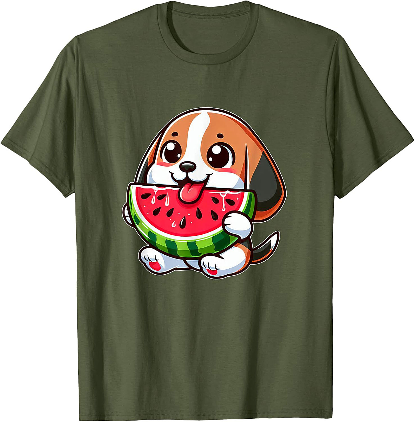 Cute Puppy Watermelon Graphic Tee | Adorable Summer Dog Lover Unisex Shirt