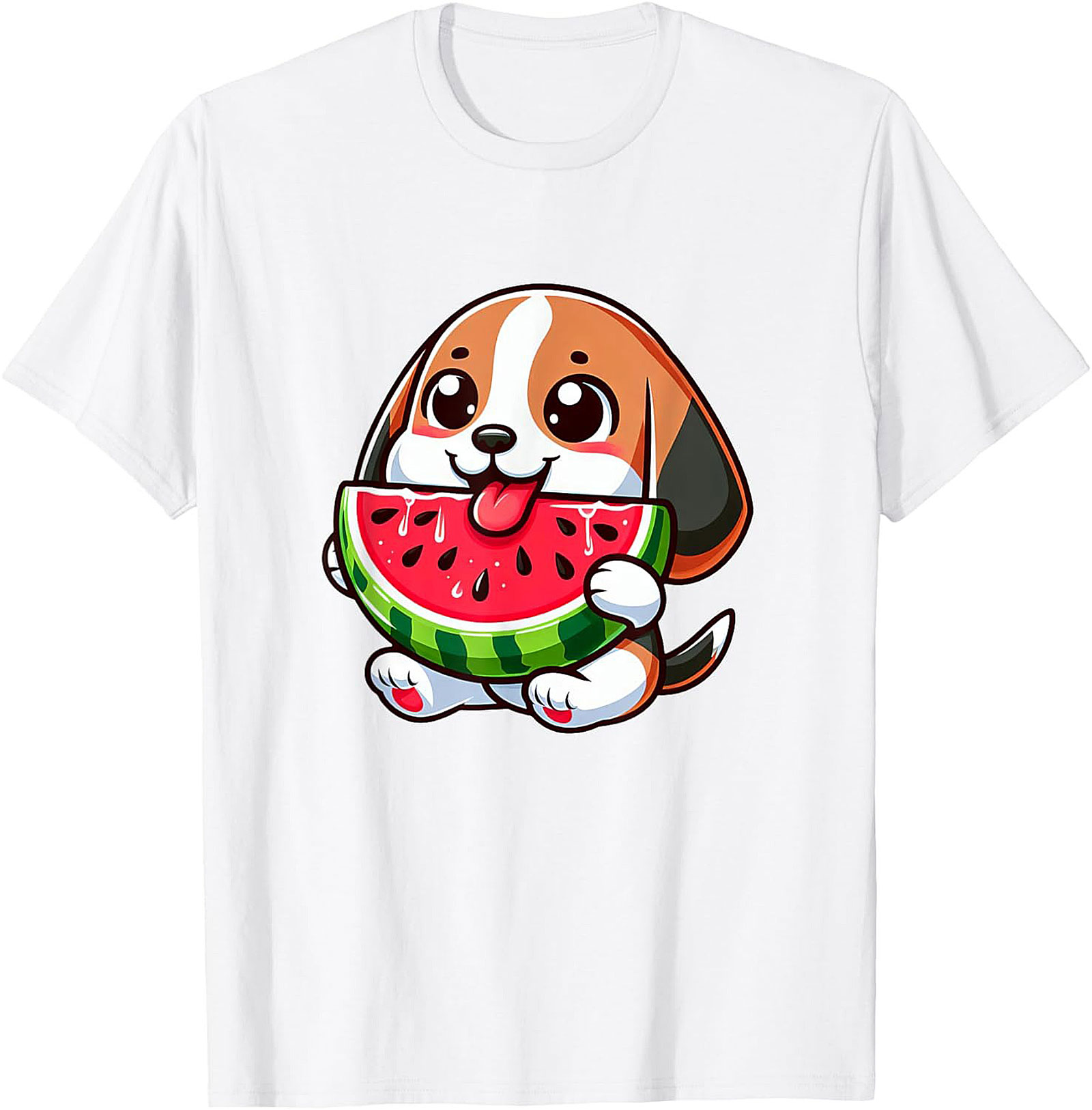 Cute Puppy Watermelon Graphic Tee | Adorable Summer Dog Lover Unisex Shirt