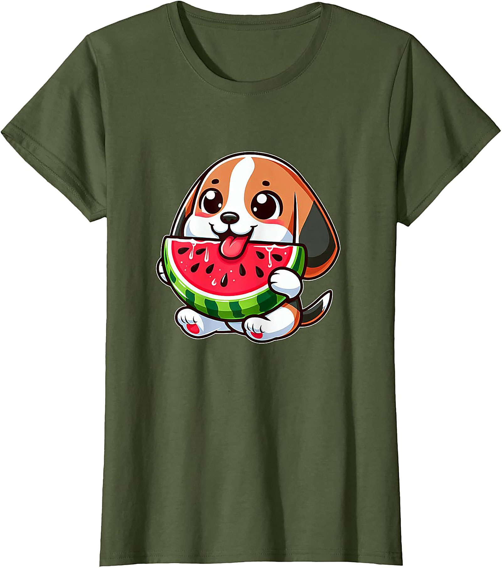 Cute Puppy Watermelon Graphic Tee | Adorable Summer Dog Lover Unisex Shirt