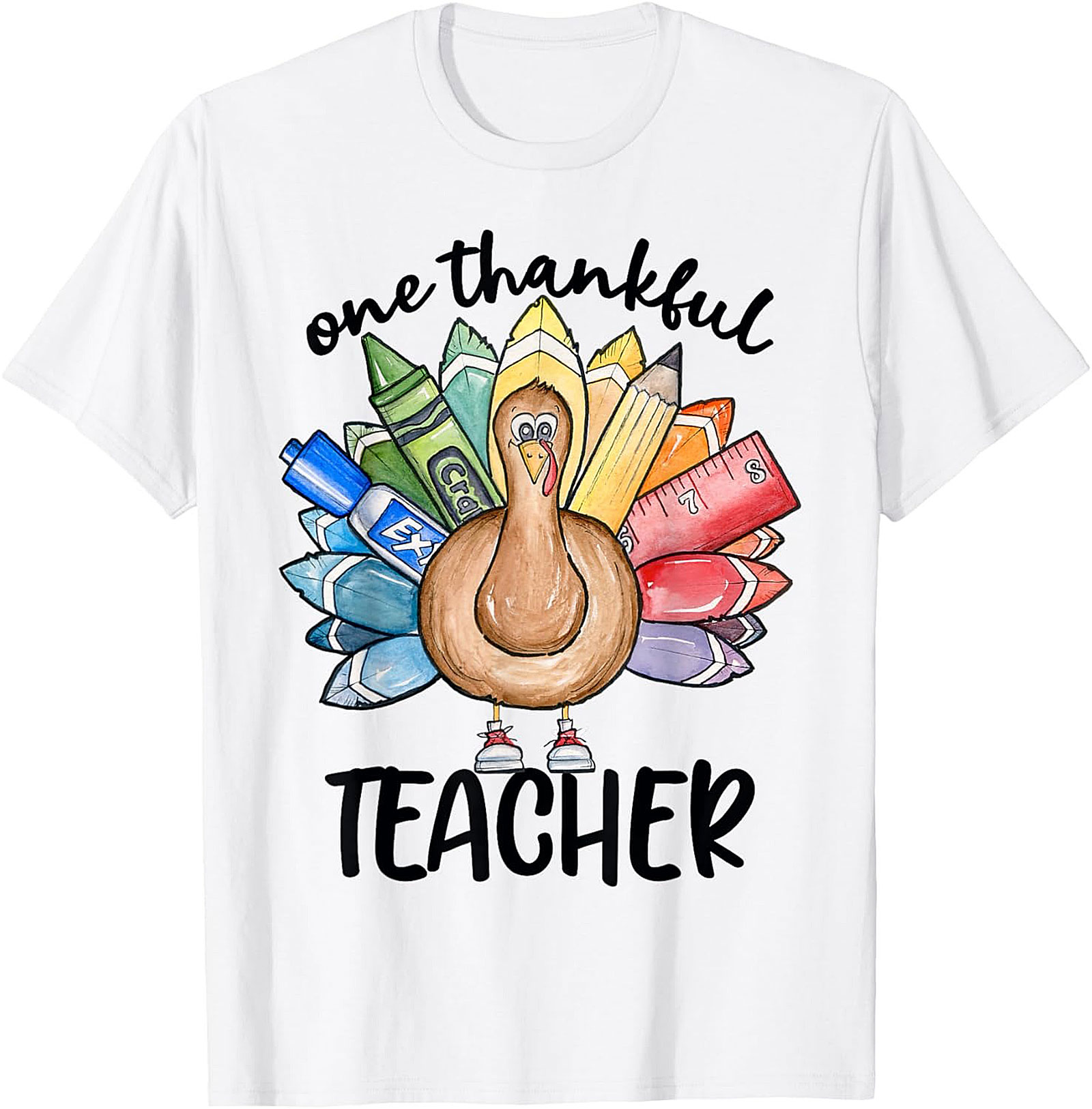 Thankful Teacher Turkey Graphic Tee Thanksgiving Shirt Gift
