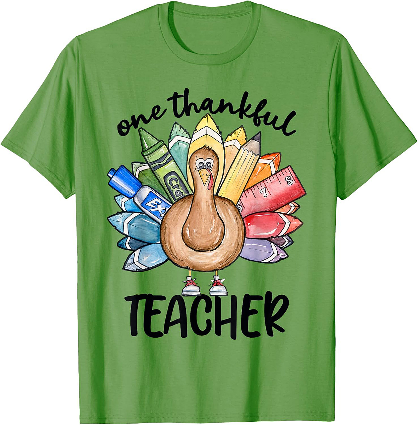 Thankful Teacher Turkey Graphic Tee Thanksgiving Shirt Gift