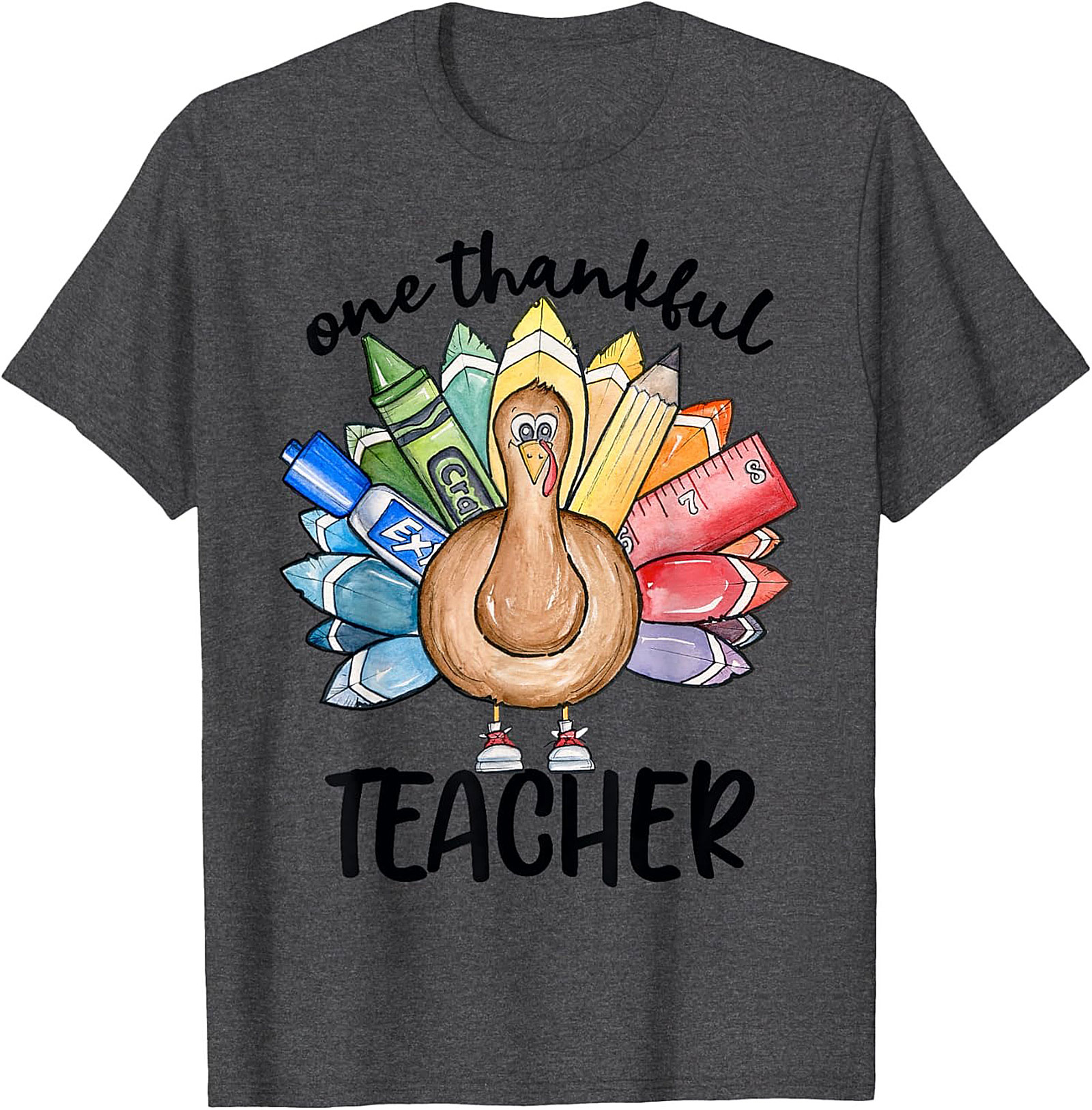 Thankful Teacher Turkey Graphic Tee Thanksgiving Shirt Gift