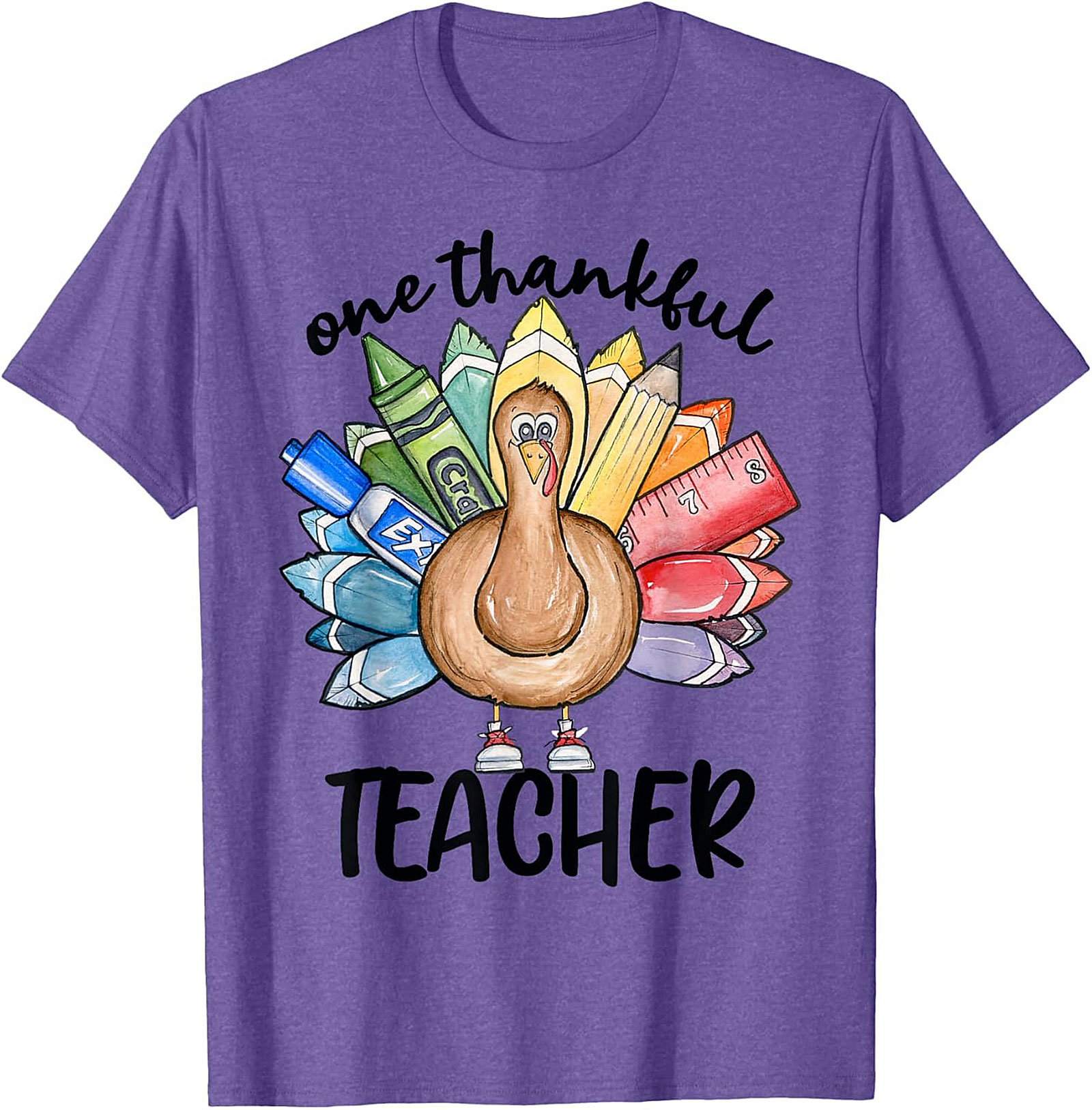 Thankful Teacher Turkey Graphic Tee Thanksgiving Shirt Gift
