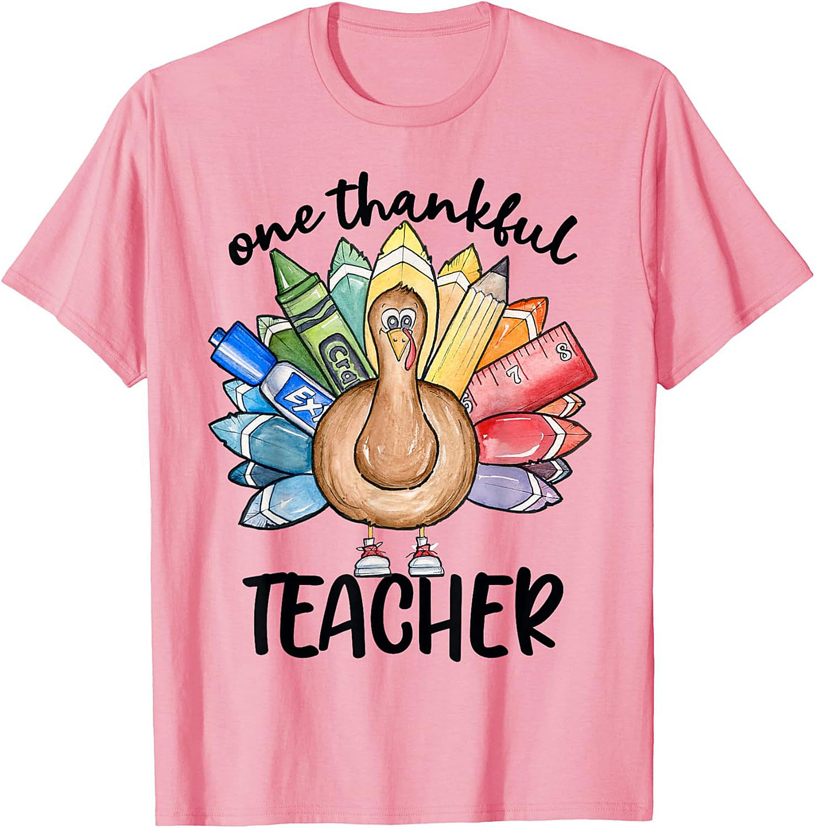 Thankful Teacher Turkey Graphic Tee Thanksgiving Shirt Gift