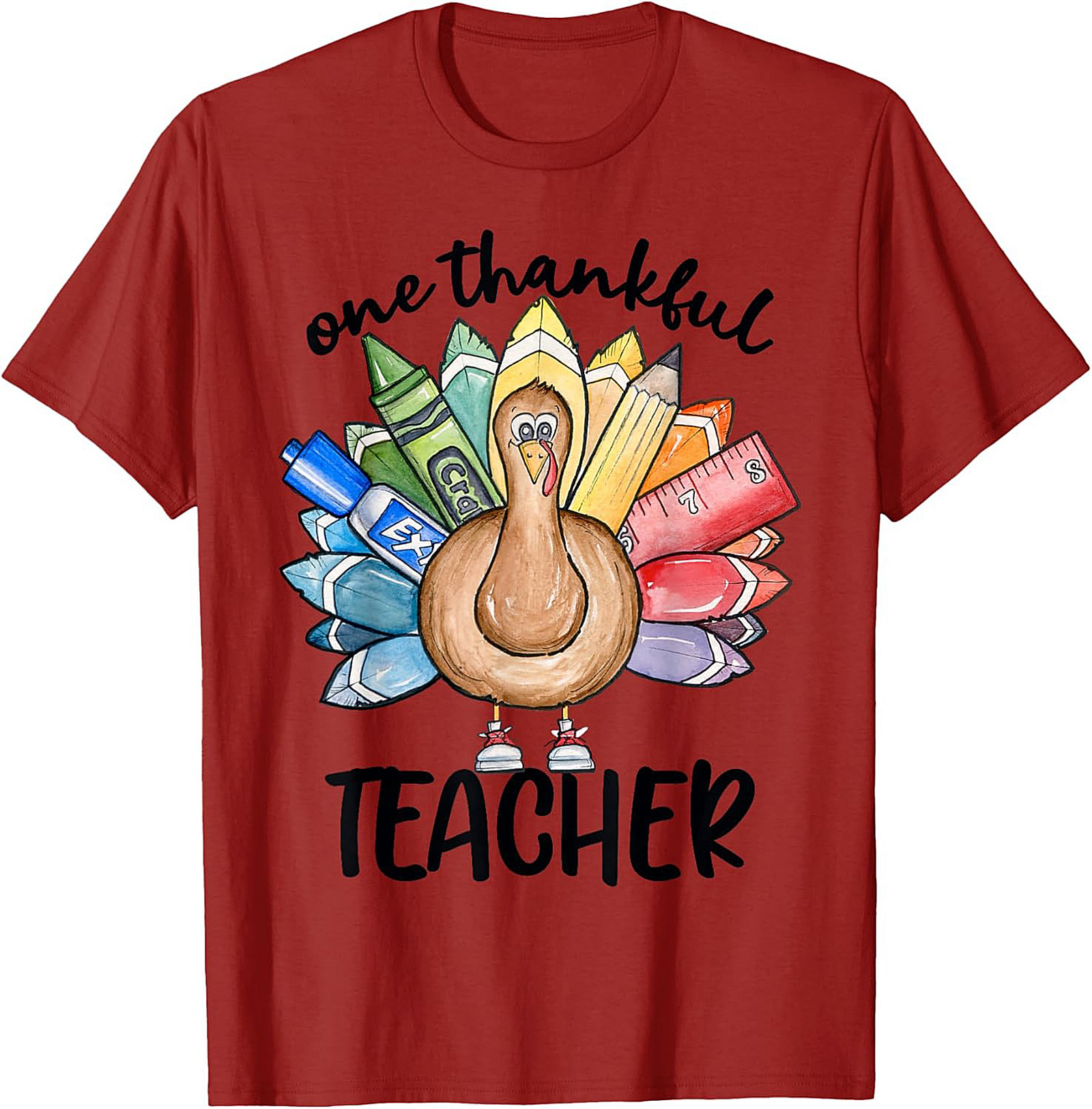 Thankful Teacher Turkey Graphic Tee Thanksgiving Shirt Gift