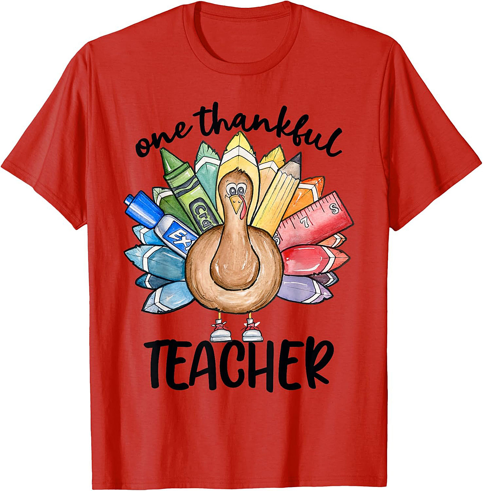 Thankful Teacher Turkey Graphic Tee Thanksgiving Shirt Gift