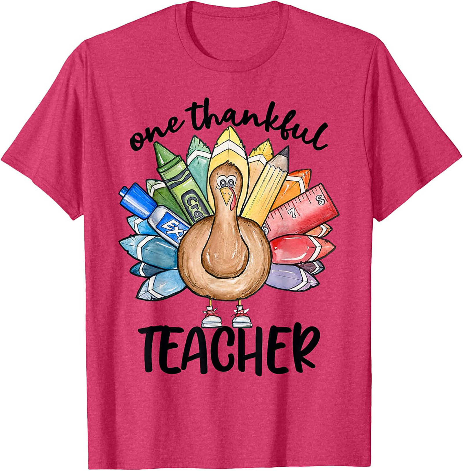 Thankful Teacher Turkey Graphic Tee Thanksgiving Shirt Gift