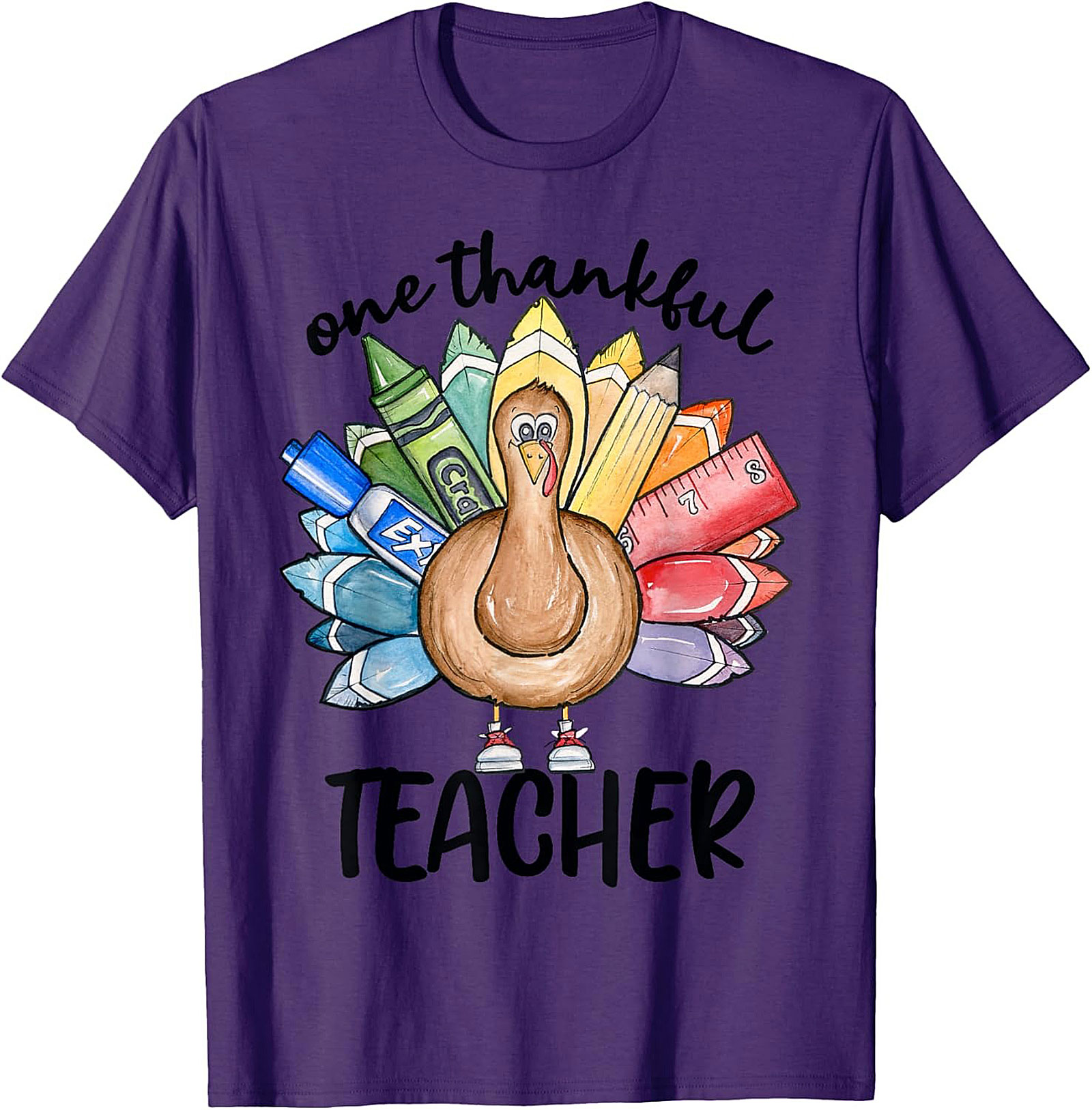 Thankful Teacher Turkey Graphic Tee Thanksgiving Shirt Gift