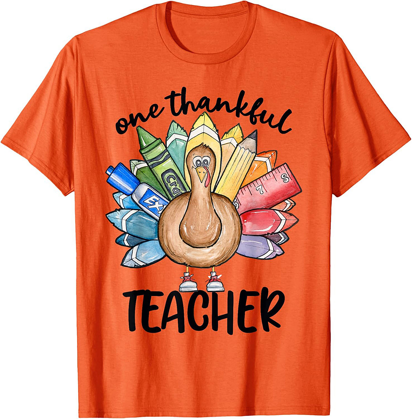 Thankful Teacher Turkey Graphic Tee Thanksgiving Shirt Gift