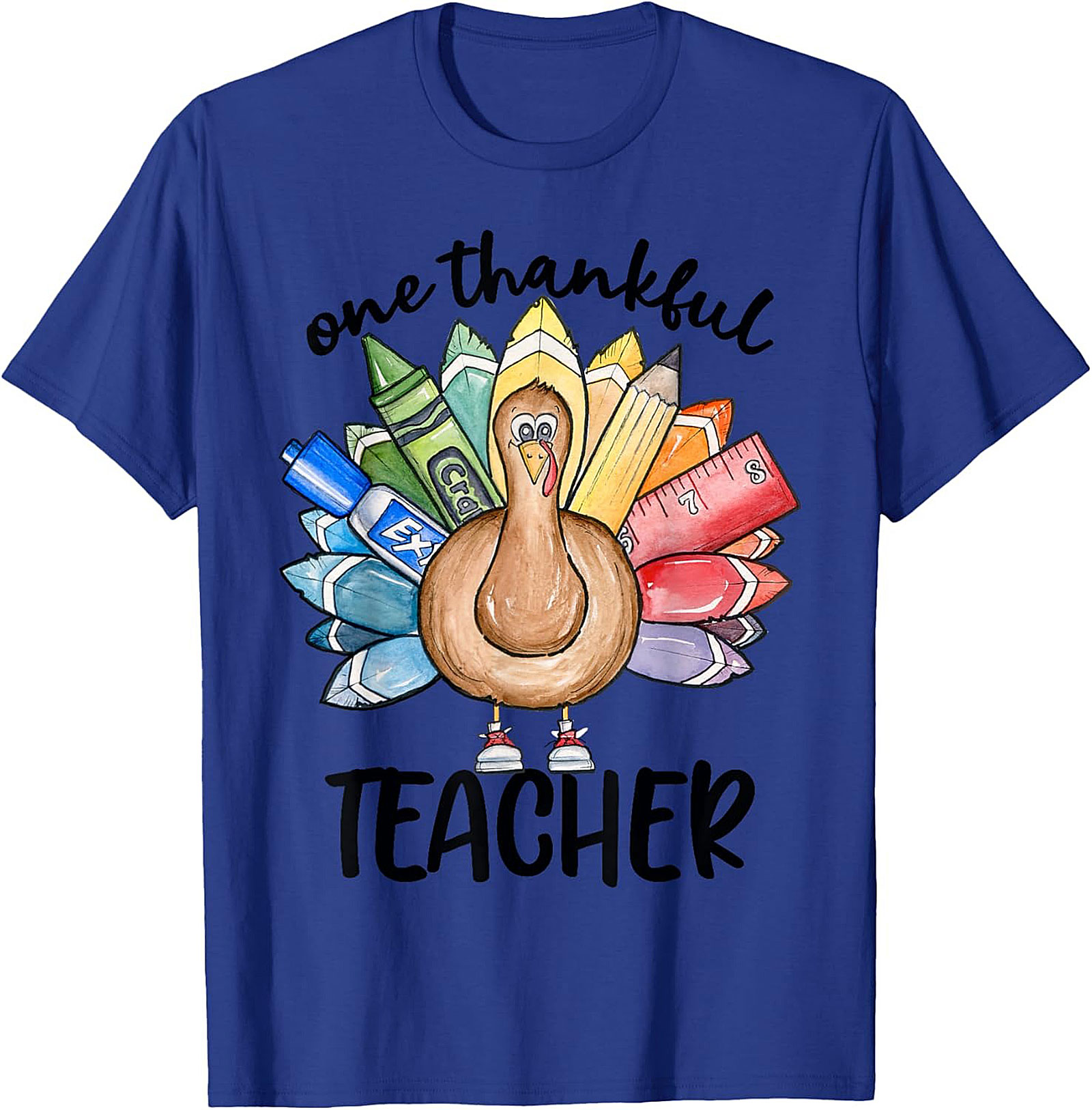 Thankful Teacher Turkey Graphic Tee Thanksgiving Shirt Gift