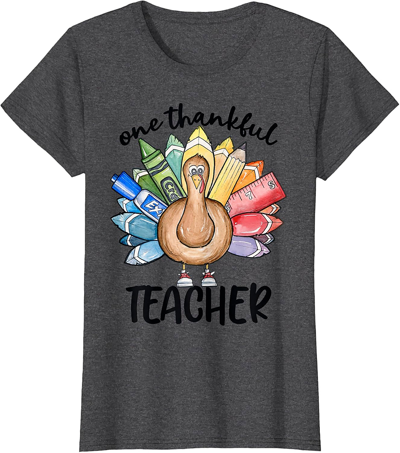 Thankful Teacher Turkey Graphic Tee Thanksgiving Shirt Gift