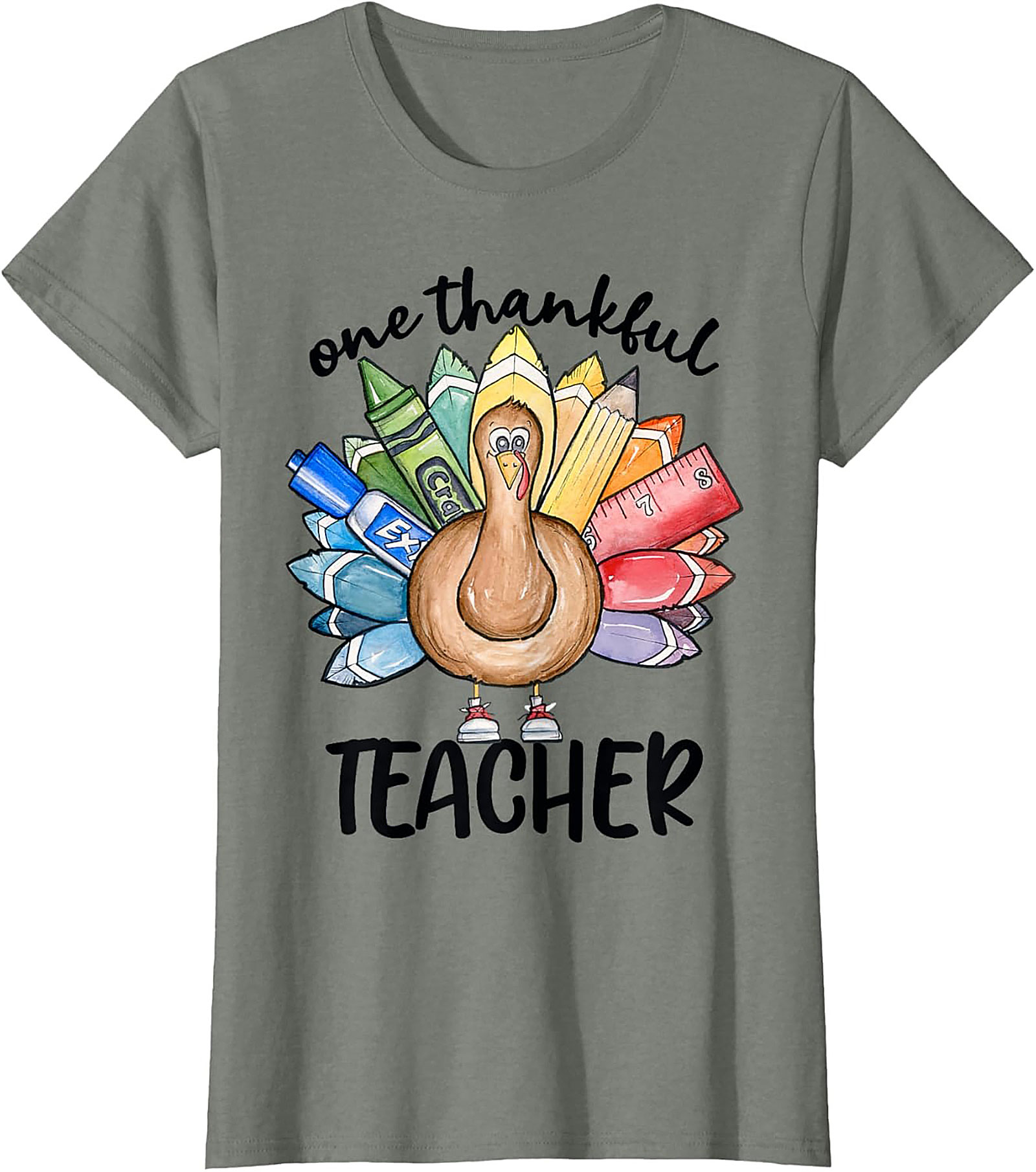 Thankful Teacher Turkey Graphic Tee Thanksgiving Shirt Gift
