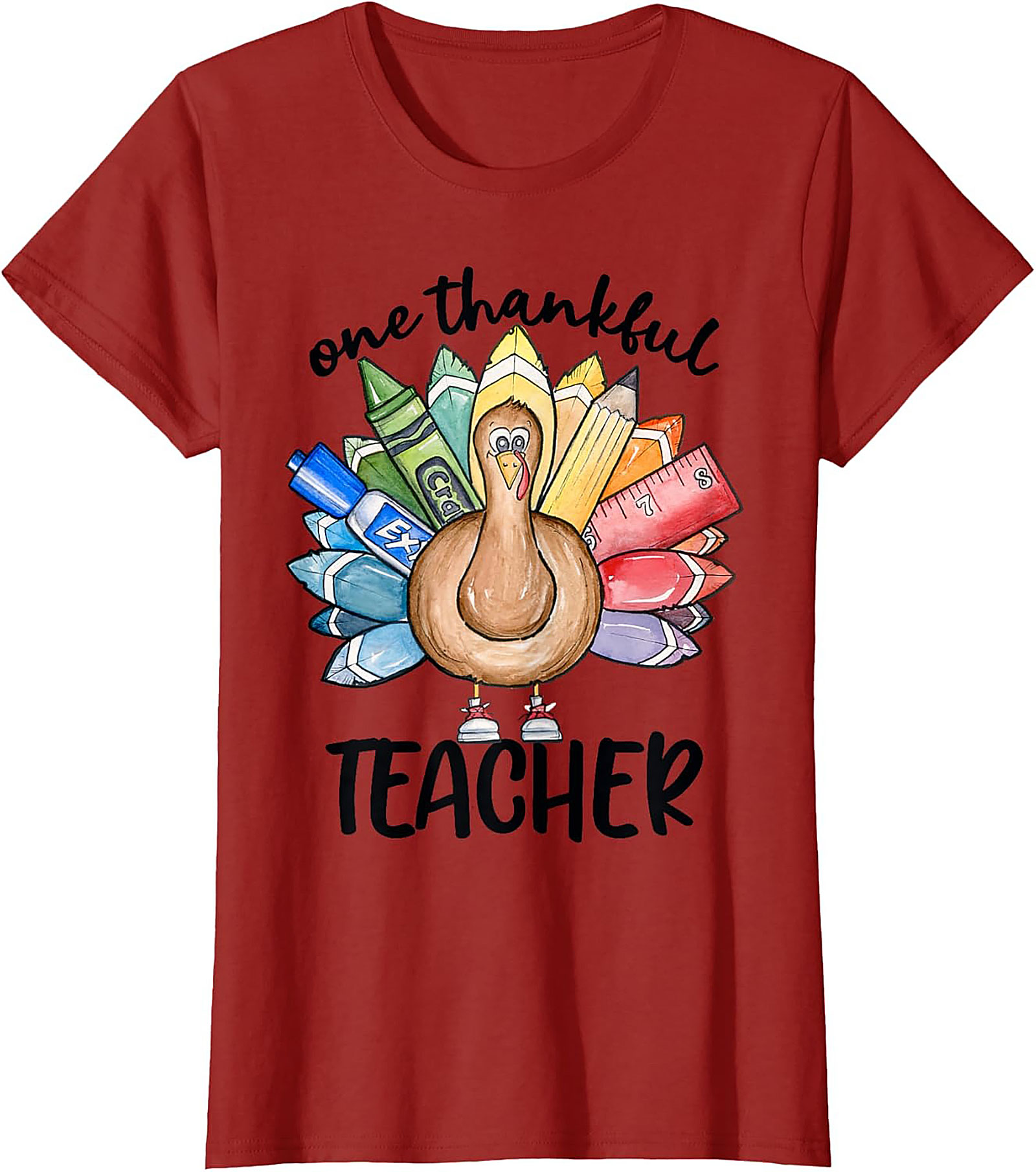 Thankful Teacher Turkey Graphic Tee Thanksgiving Shirt Gift