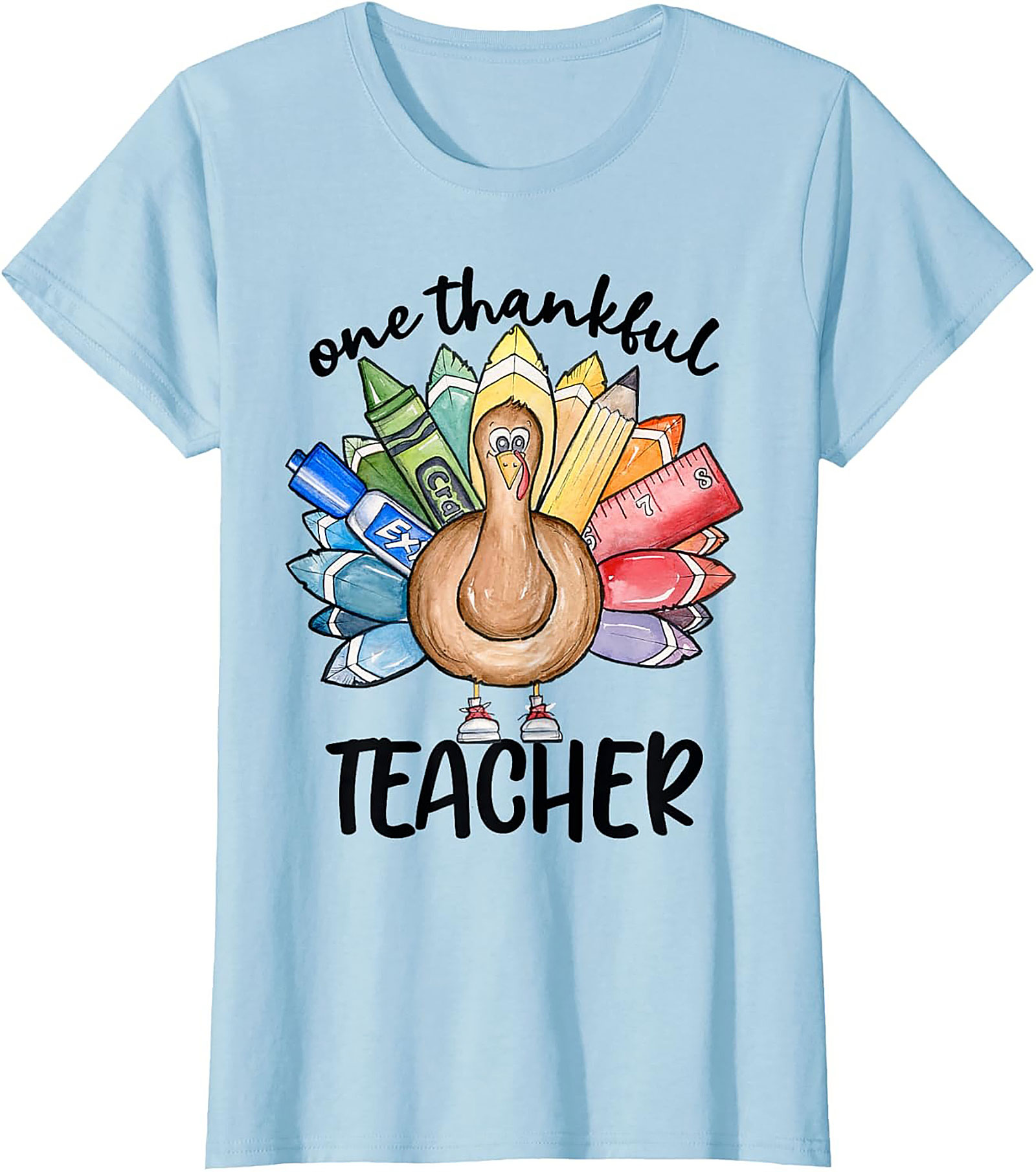 Thankful Teacher Turkey Graphic Tee Thanksgiving Shirt Gift