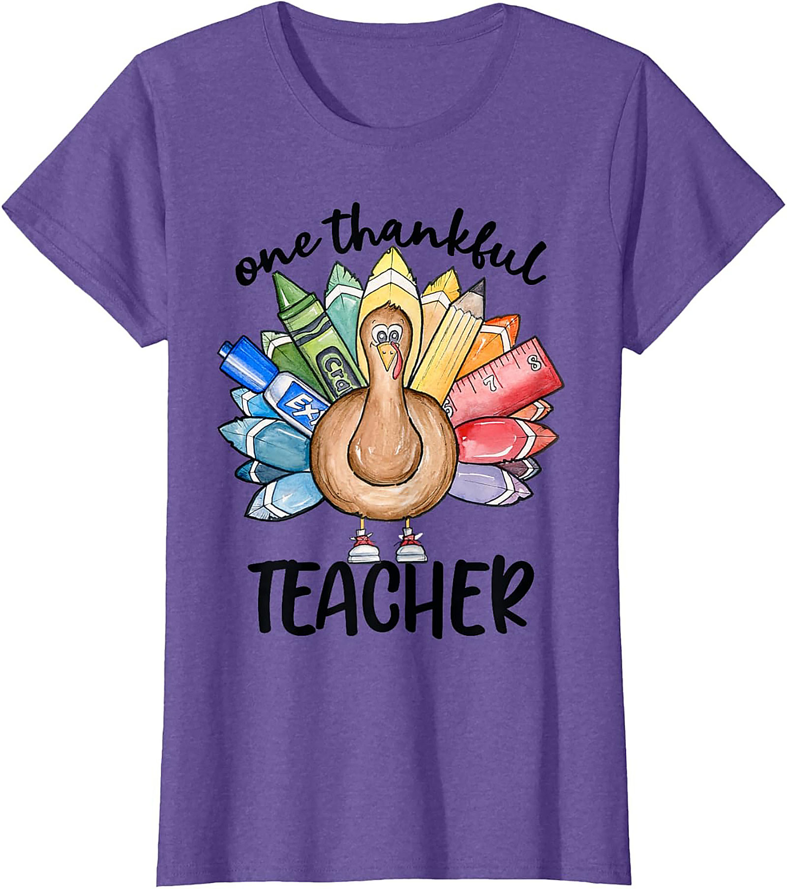 Thankful Teacher Turkey Graphic Tee Thanksgiving Shirt Gift