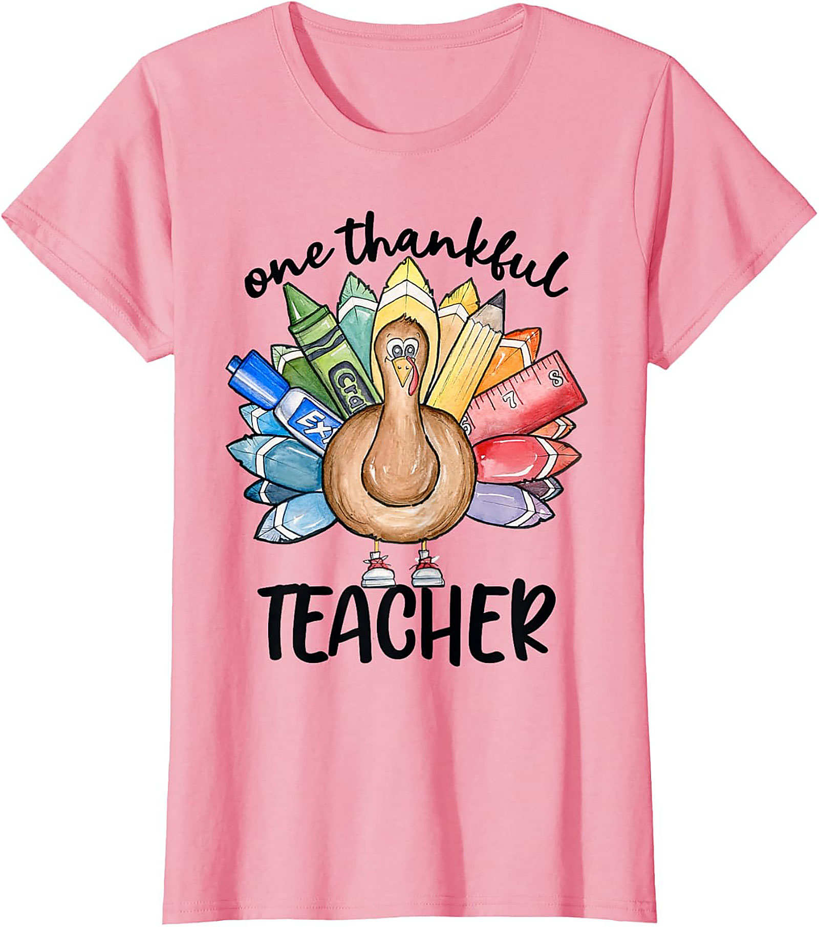 Thankful Teacher Turkey Graphic Tee Thanksgiving Shirt Gift