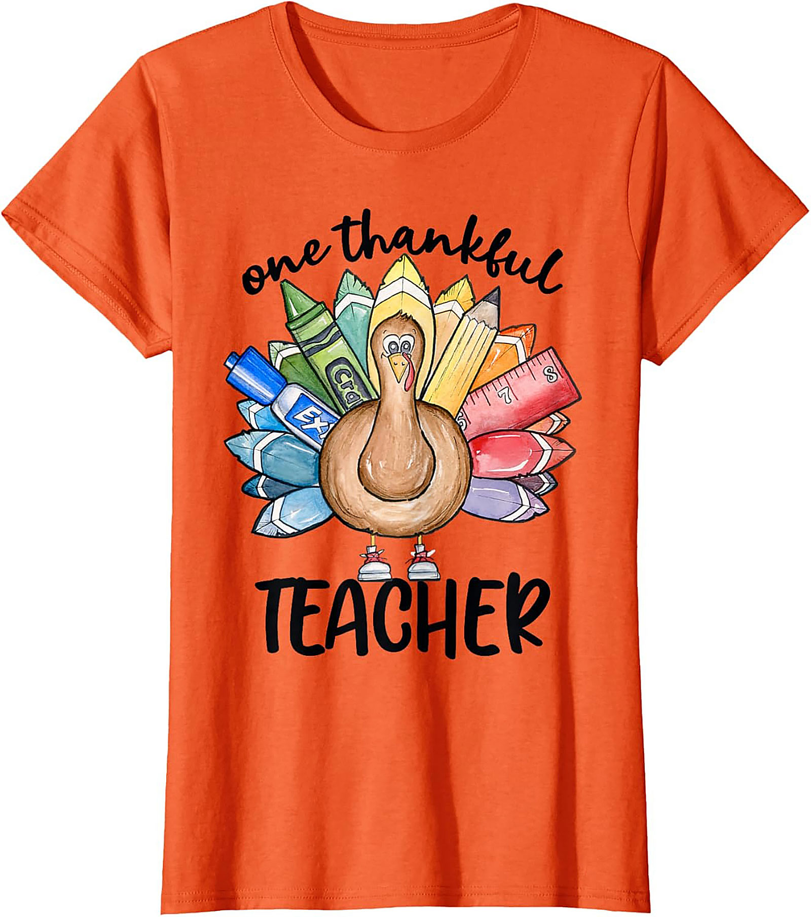 Thankful Teacher Turkey Graphic Tee Thanksgiving Shirt Gift