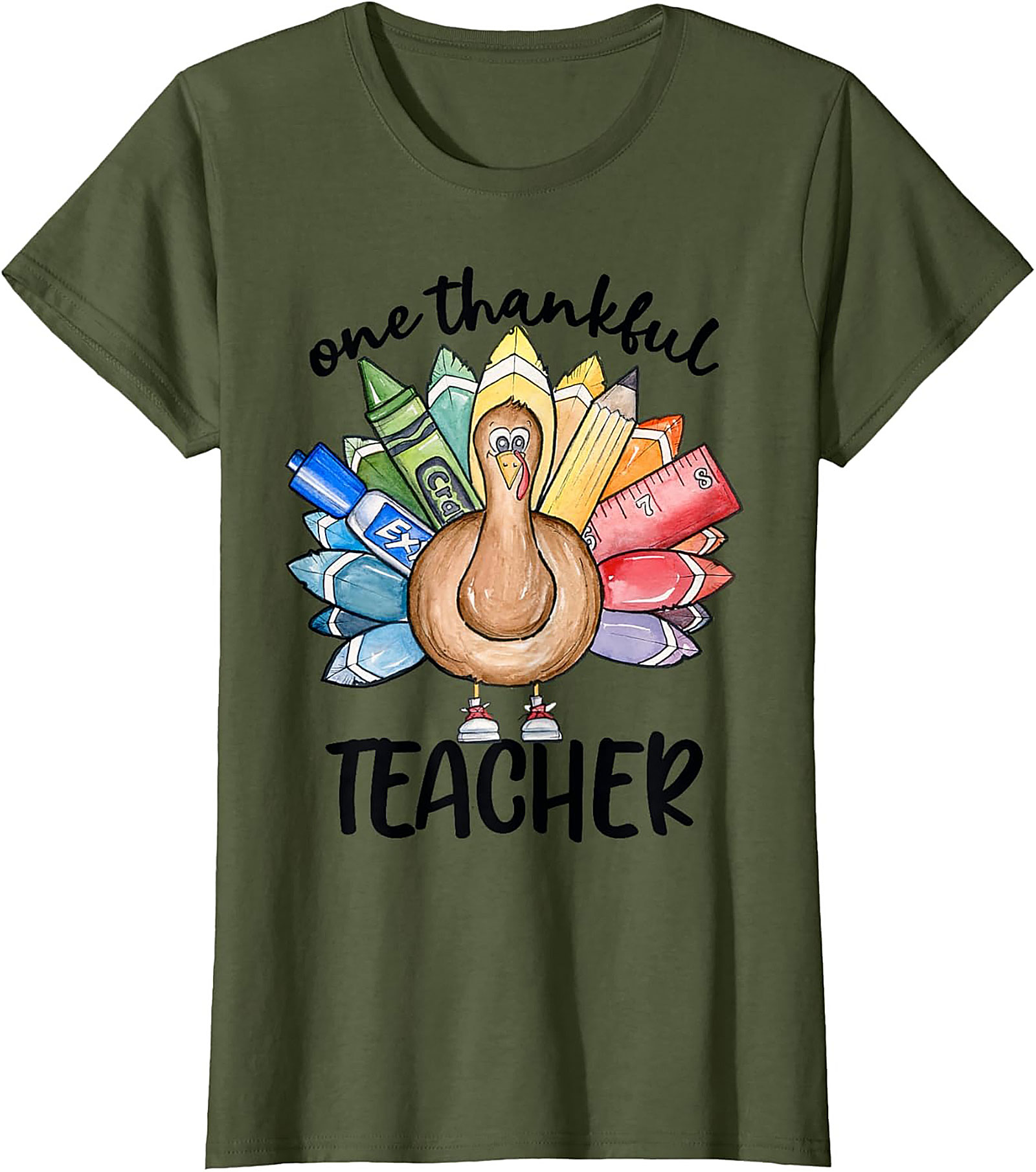 Thankful Teacher Turkey Graphic Tee Thanksgiving Shirt Gift