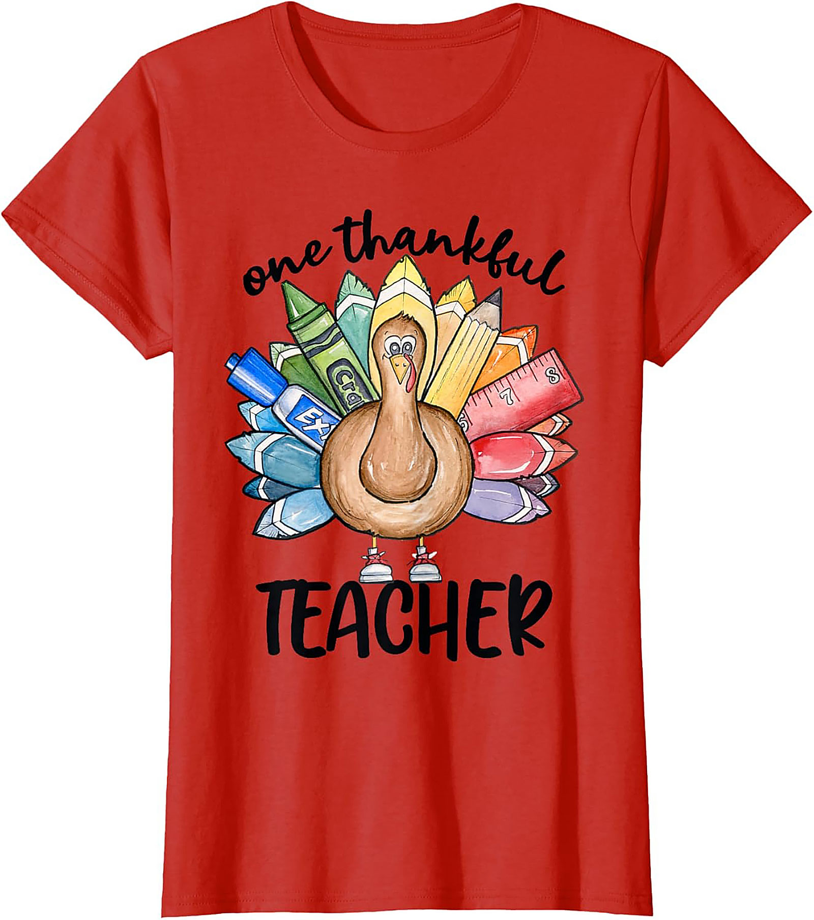 Thankful Teacher Turkey Graphic Tee Thanksgiving Shirt Gift