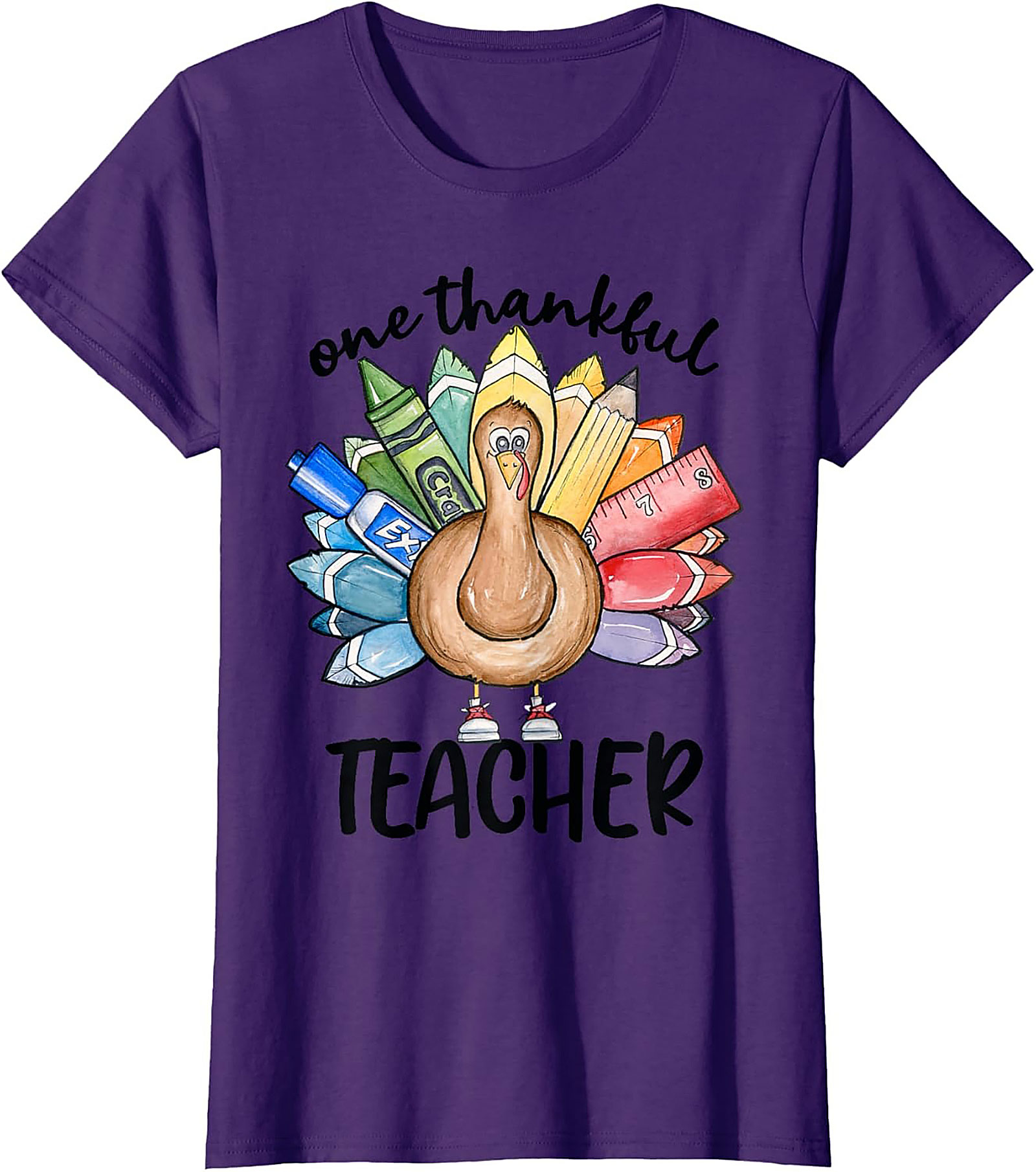 Thankful Teacher Turkey Graphic Tee Thanksgiving Shirt Gift