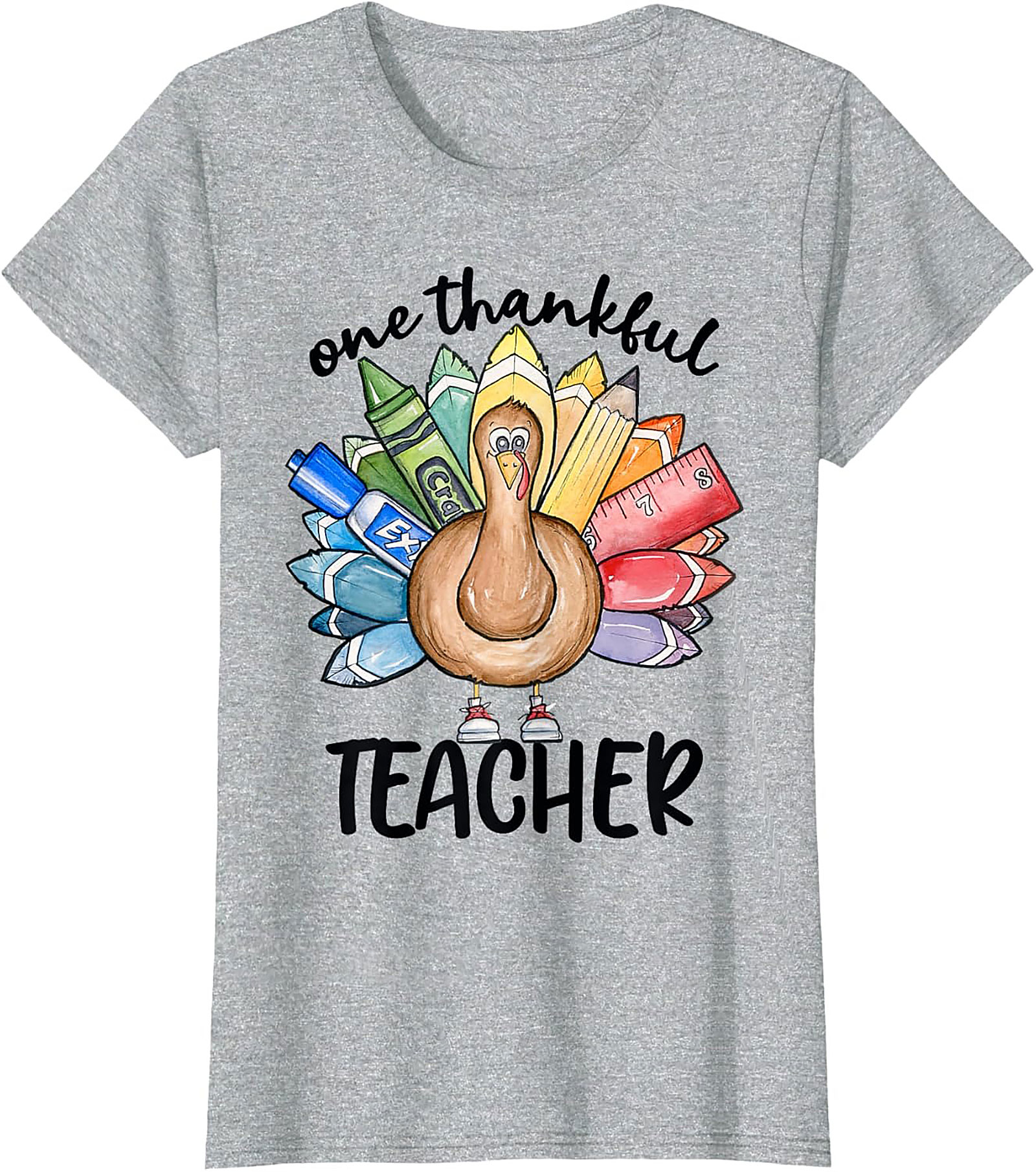 Thankful Teacher Turkey Graphic Tee Thanksgiving Shirt Gift