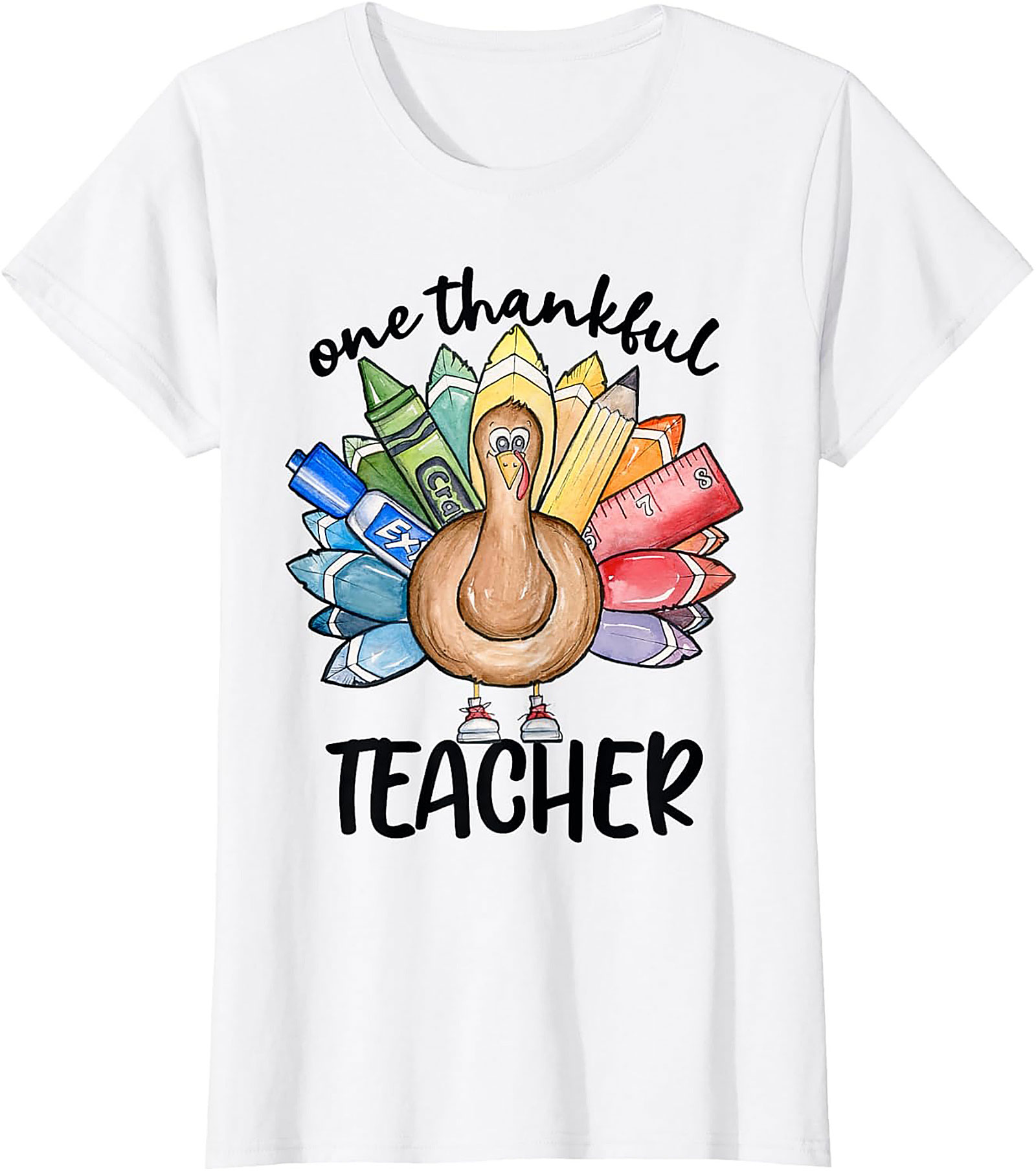 Thankful Teacher Turkey Graphic Tee Thanksgiving Shirt Gift