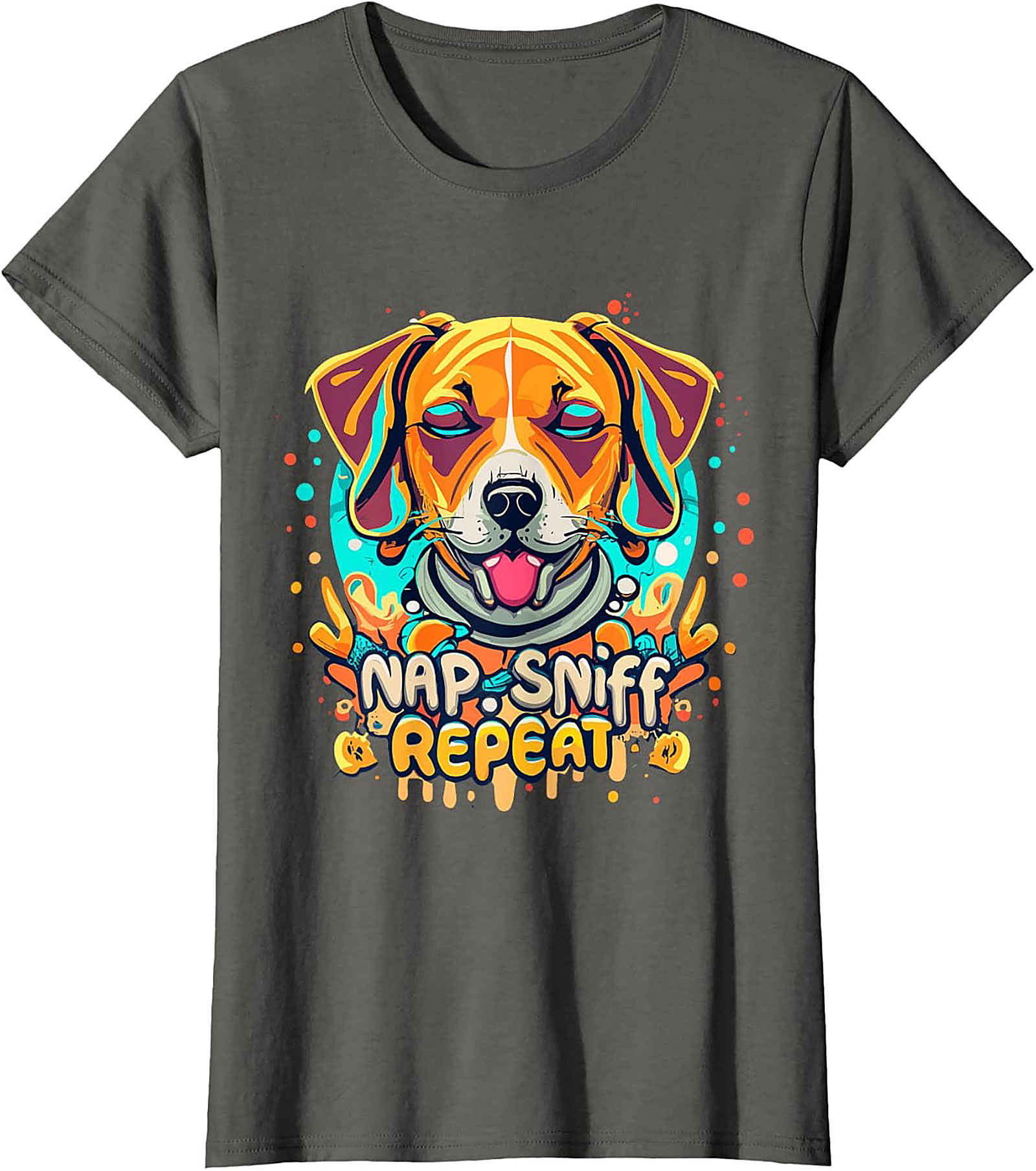 Nap Sniff Repeat Funny Dog T-shirt | Vibrant Beagle Graphic Tee