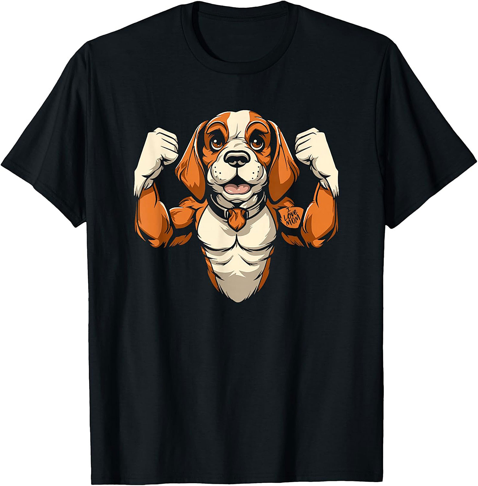 The Mighty Muscular Beagle Graphic Tee | Funny Dog Lover Shirt