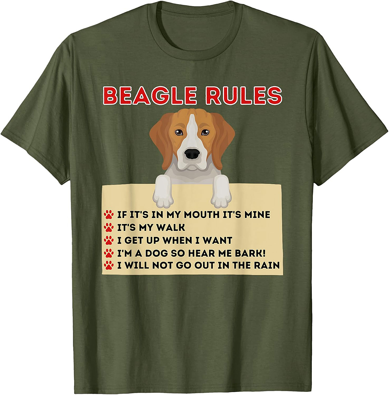Beagle Rules T-Shirt: Funny Dog Owner Graphic Tee