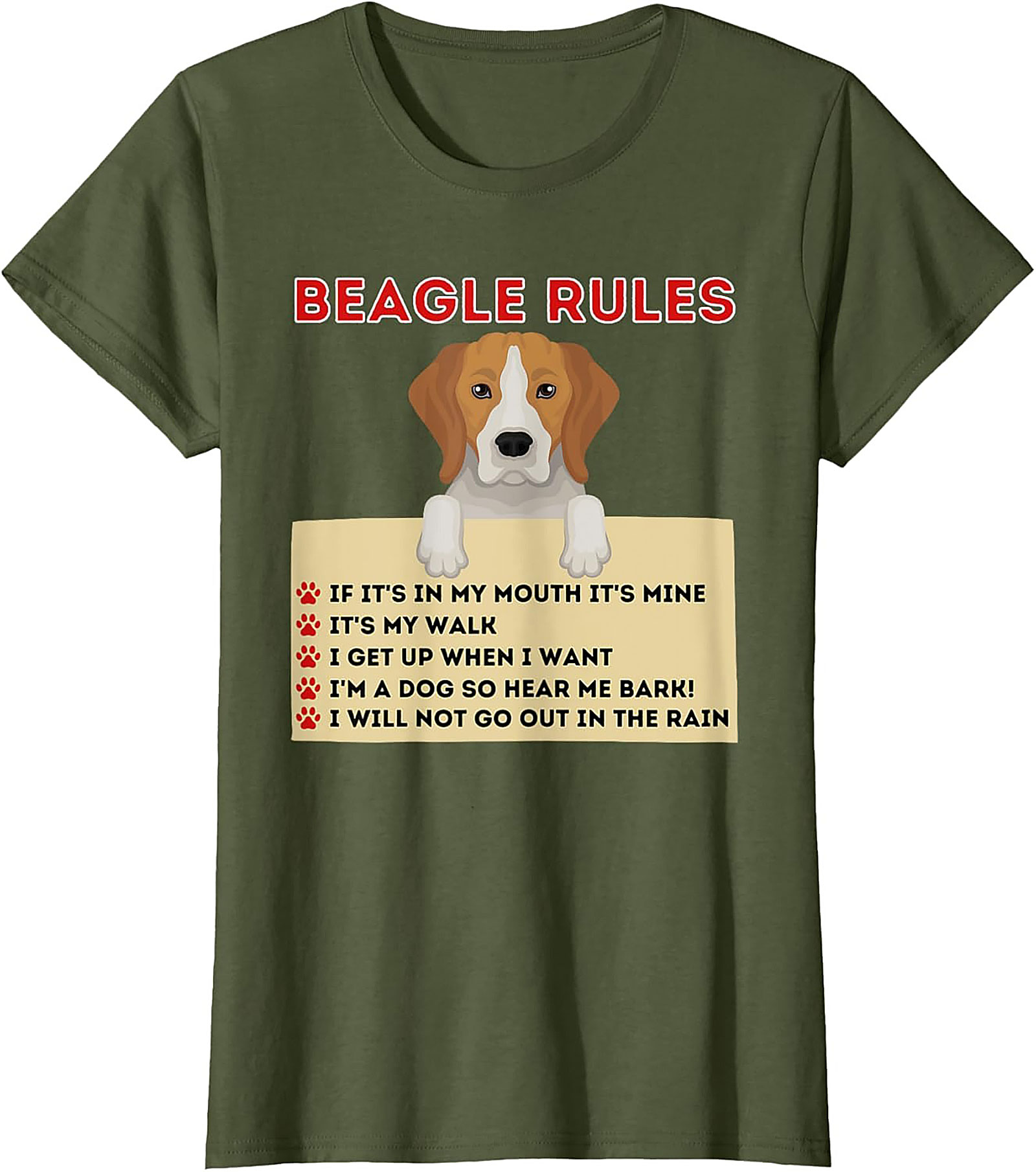 Beagle Rules T-Shirt: Funny Dog Owner Graphic Tee